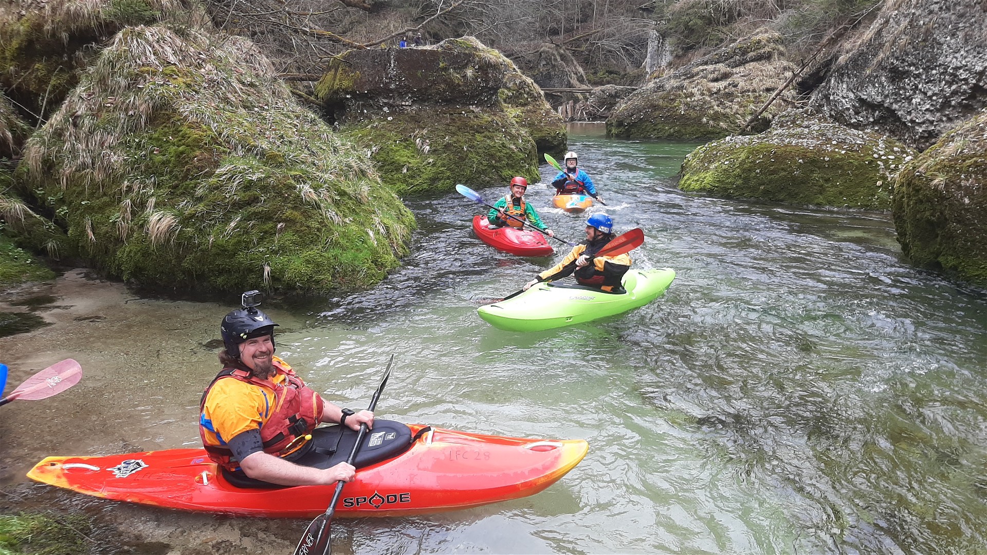 Kajak, Fluss Krumme Steyrling, Abschnitt Bodinggraben - Haunoldmühle in der Konglomerat Schlucht 🛶 Claus K.