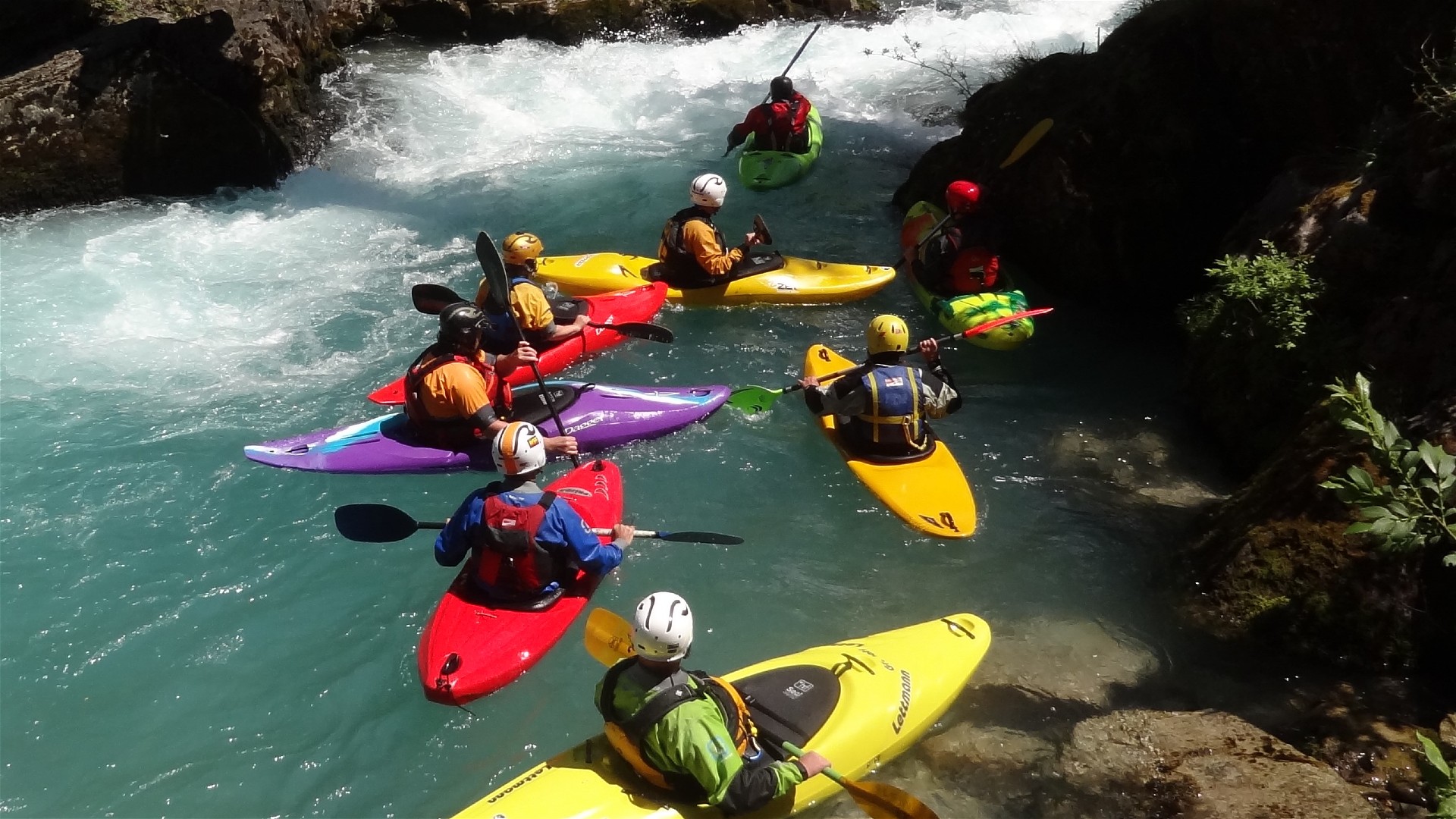 Kajak, Fluss Steyr, Abschnitt Stromboding - Elisabethsee (Obere Steyr) unter dem Steg 🛶 LFC