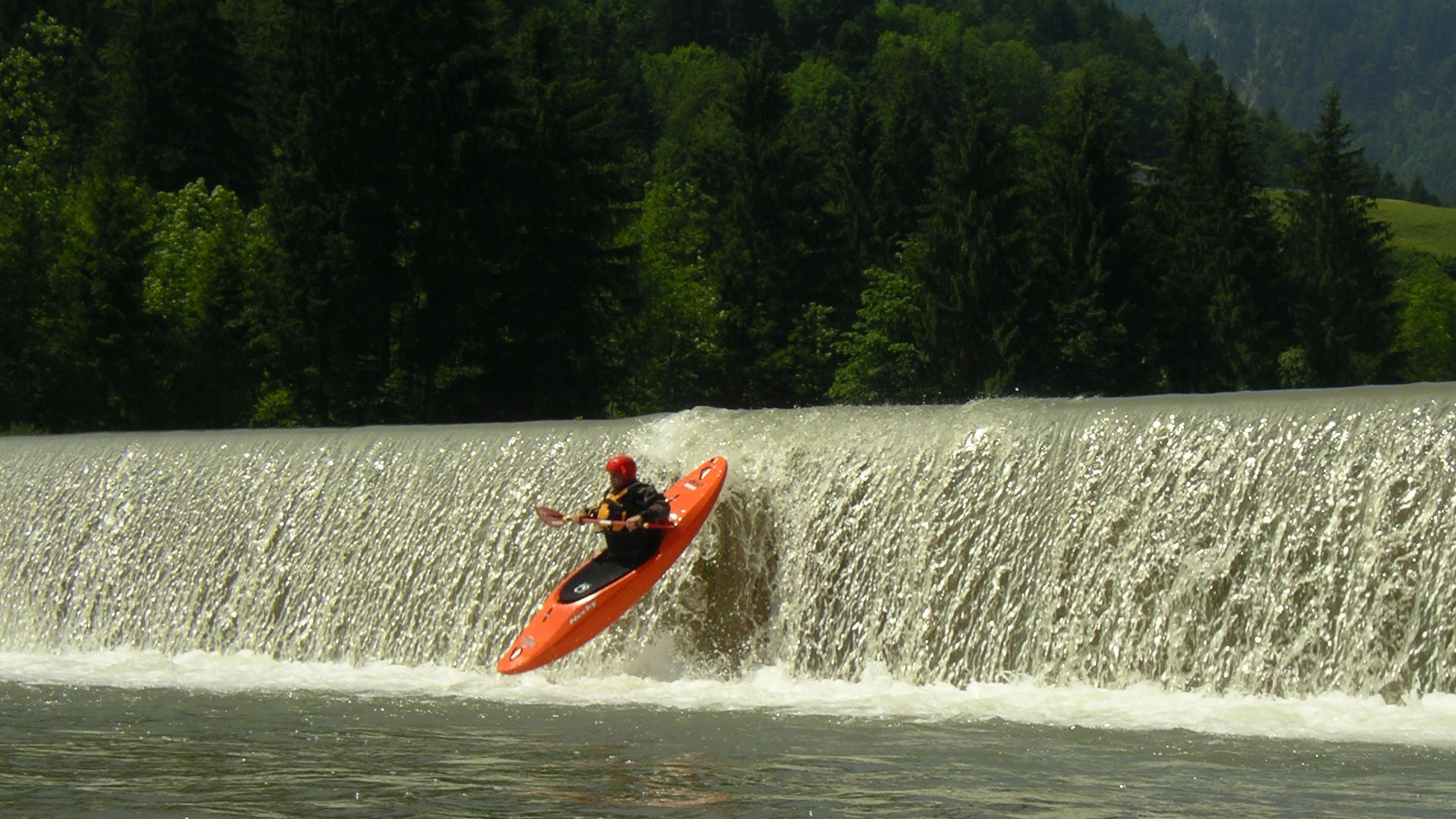 Kajak, Fluss Bregenzer Ache, Abschnitt Andelsbuch - Müselbach Einstieg Kraftwerk Andelsbuch 🛶 Peter F.