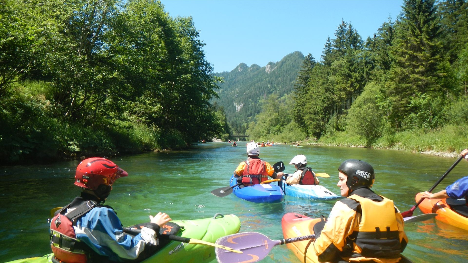 Kajak, Fluss Salza, Abschnitt Prescenyklause - Wildalpen LFC Kinderpaddeln 