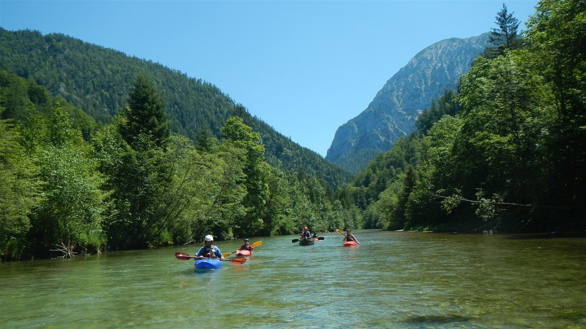 Kajak, Fluss Salza, Abschnitt Prescenyklause - Wildalpen LFC Kinderpaddeln 🛶 LFC