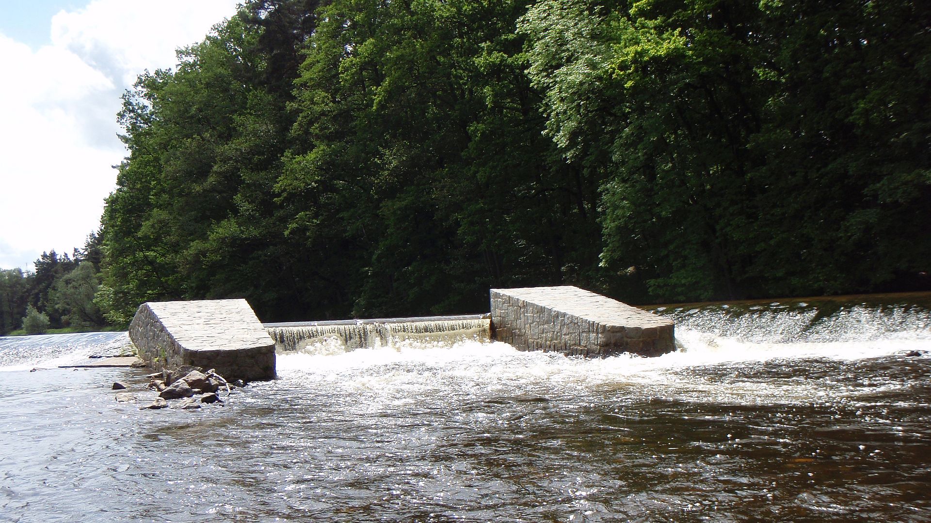 Kajak, Fluss Otava, Abschnitt Sušice - Horažďovice Wehr bei Hydcice 