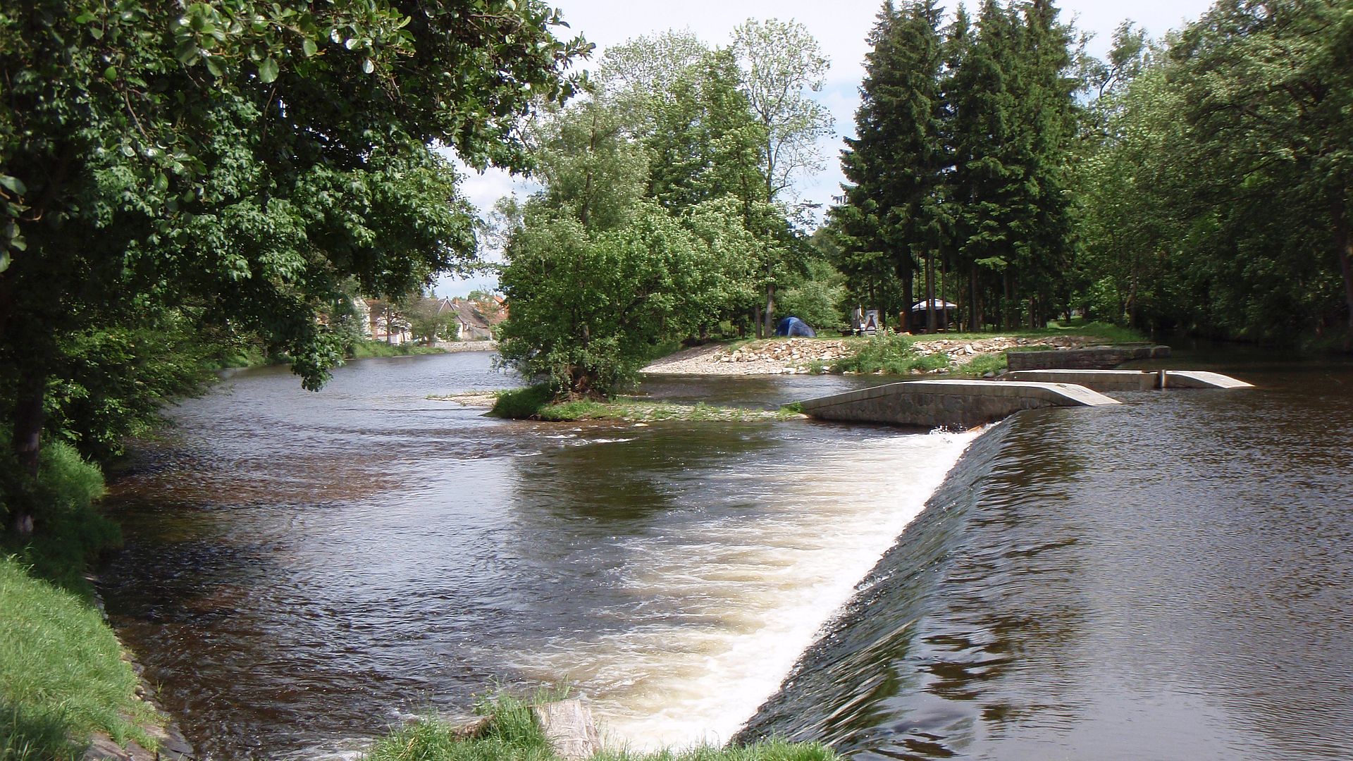 Kajak, Fluss Otava, Abschnitt Sušice - Horažďovice Wehr vor Horazdovice 