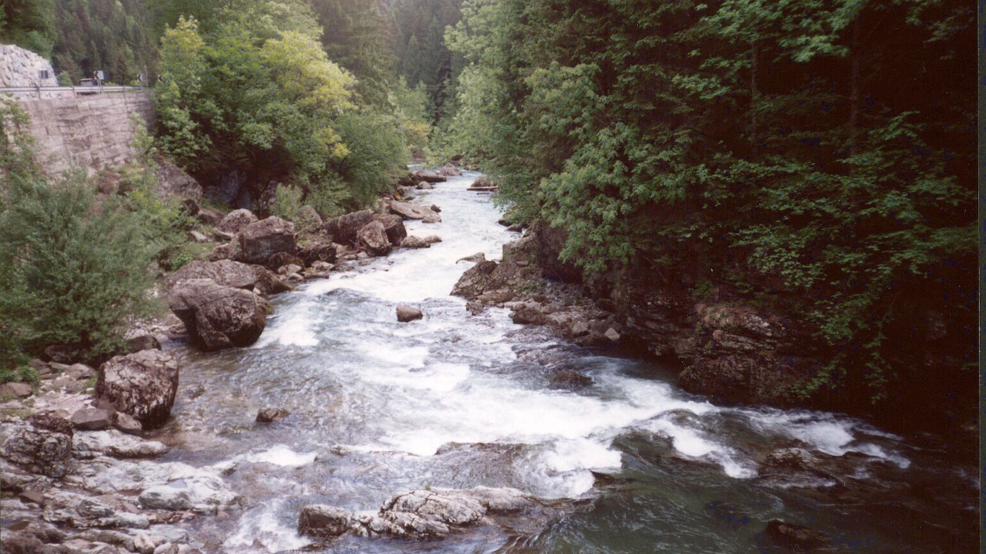 Kajak, Fluss Savinja, Abschnitt Luče - Radmirje nach dem Steg wirds schwieriger 