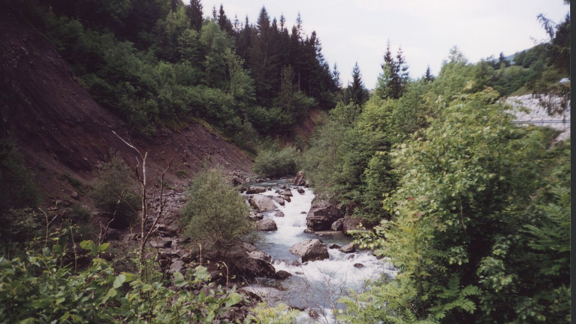 Kajak, Fluss Savinja, Abschnitt Luče - Radmirje Katarakt 500m nach dem Steg 