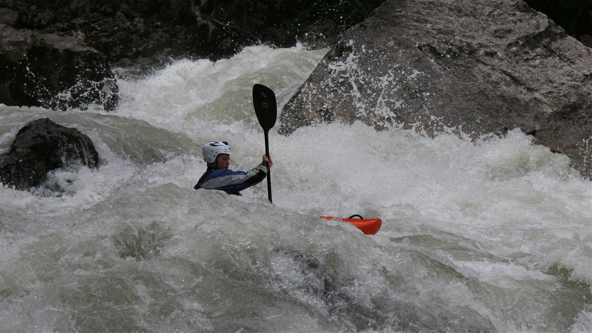 Kajak, Fluss Enns, Abschnitt Gstatterbodenstrecke Gesäuseeingang 🛶 Max R.