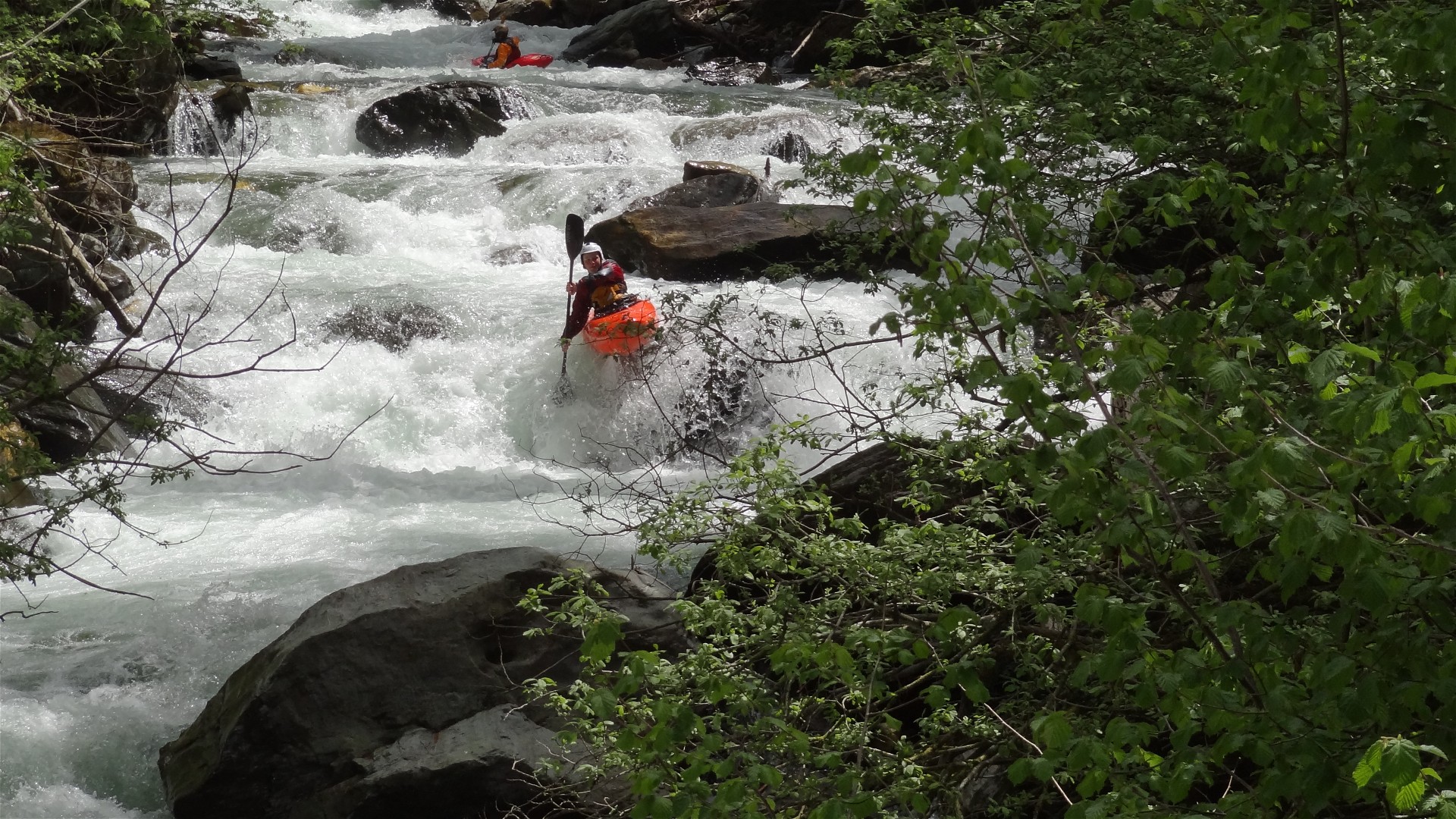 Kajak, Fluss Gulling, Abschnitt Oppenberg - Kraftwerk (Standardstrecke) Gullingbach Katarakt 🛶 Max R.