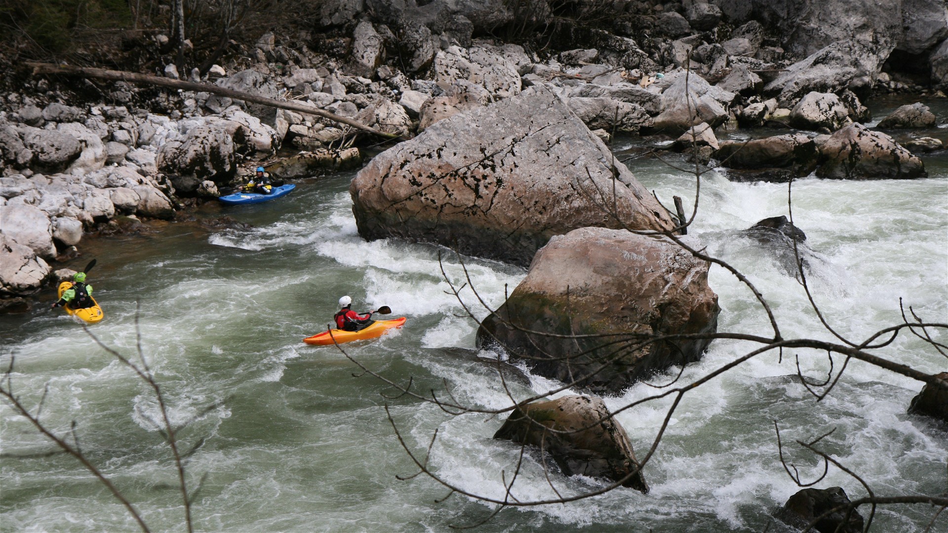 Kajak, Fluss Enns, Abschnitt Gstatterbodenstrecke Gesäuseeingang 🛶 Max R.