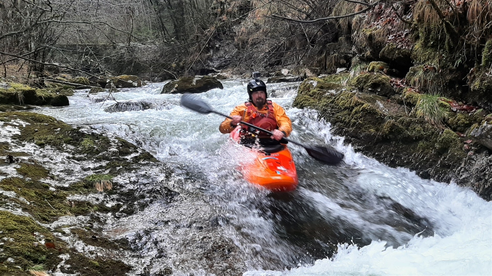 Kajak, Fluss Vorderer Rinnbach, Abschnitt Vorderer Rinnbach am Ende der Stufen 