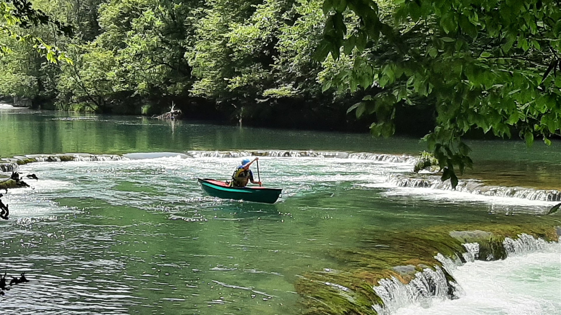 Kajak, Fluss Korana, Abschnitt Slunj - Veljun kleine Stufen 