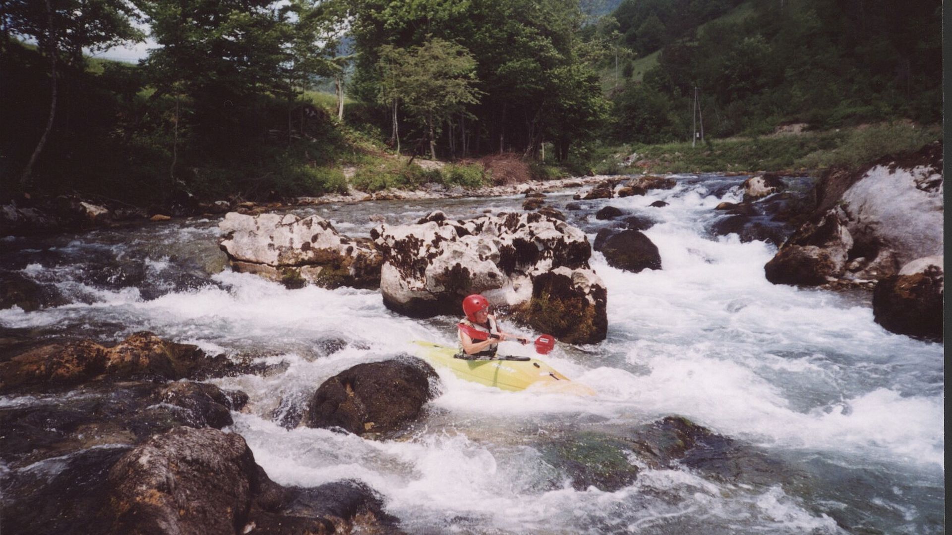 Kajak, Fluss Kupa, Abschnitt Osilnica - Brod na Kupi rechte Durchfahrt Stufe 🛶 Ulli F.
