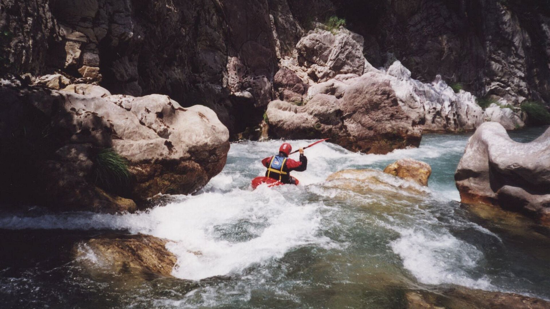 Kajak, Fluss Alfios, Abschnitt Karytena - Matesi (Alfios Klamm) PingPong 🛶 Peter F.