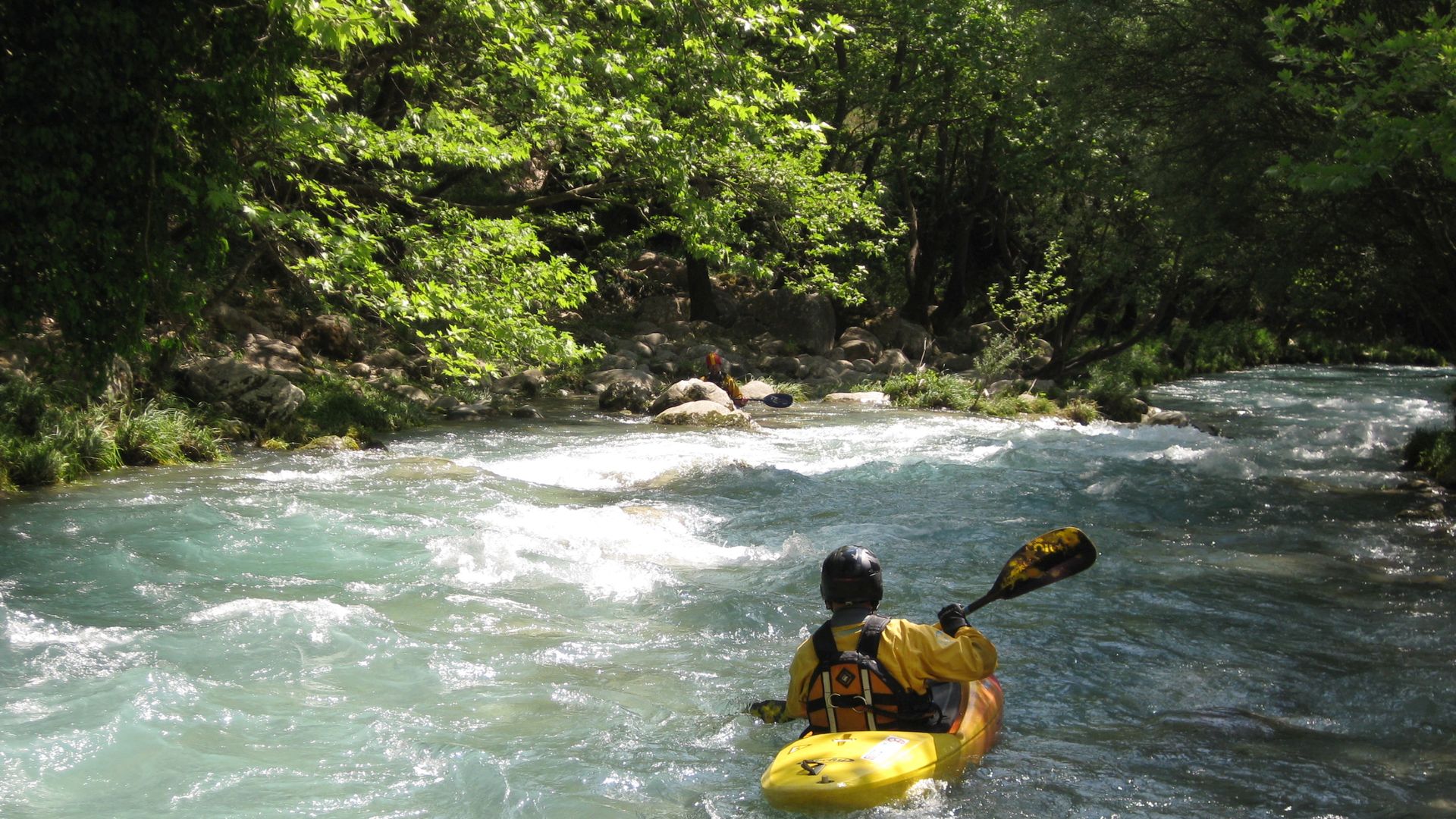 Kajak, Fluss Lousios, Abschnitt Karytena - Matesi (am Alfios) die ersten Schwälle 🛶 Franz H.