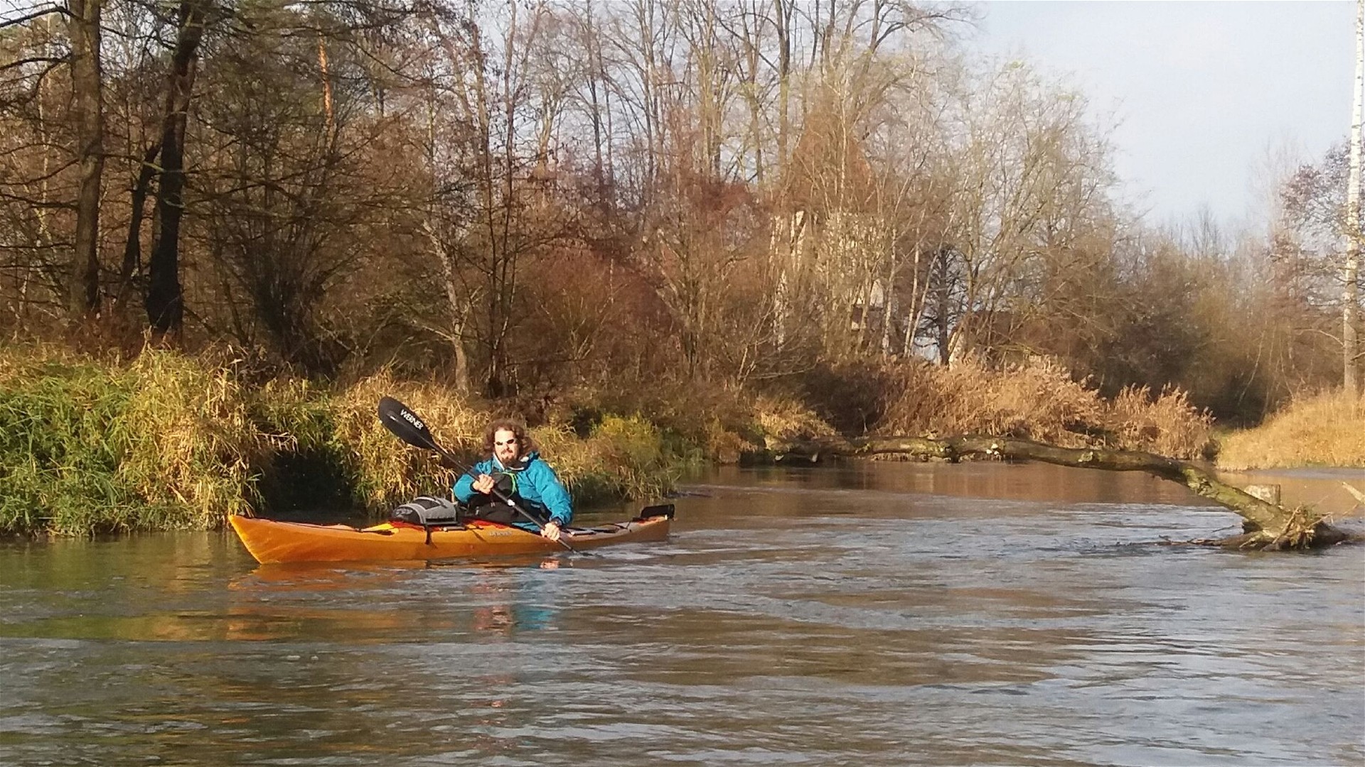 Kajak, Fluss Donau, Abschnitt Fischwanderhilfe Ottensheim durch die Au 