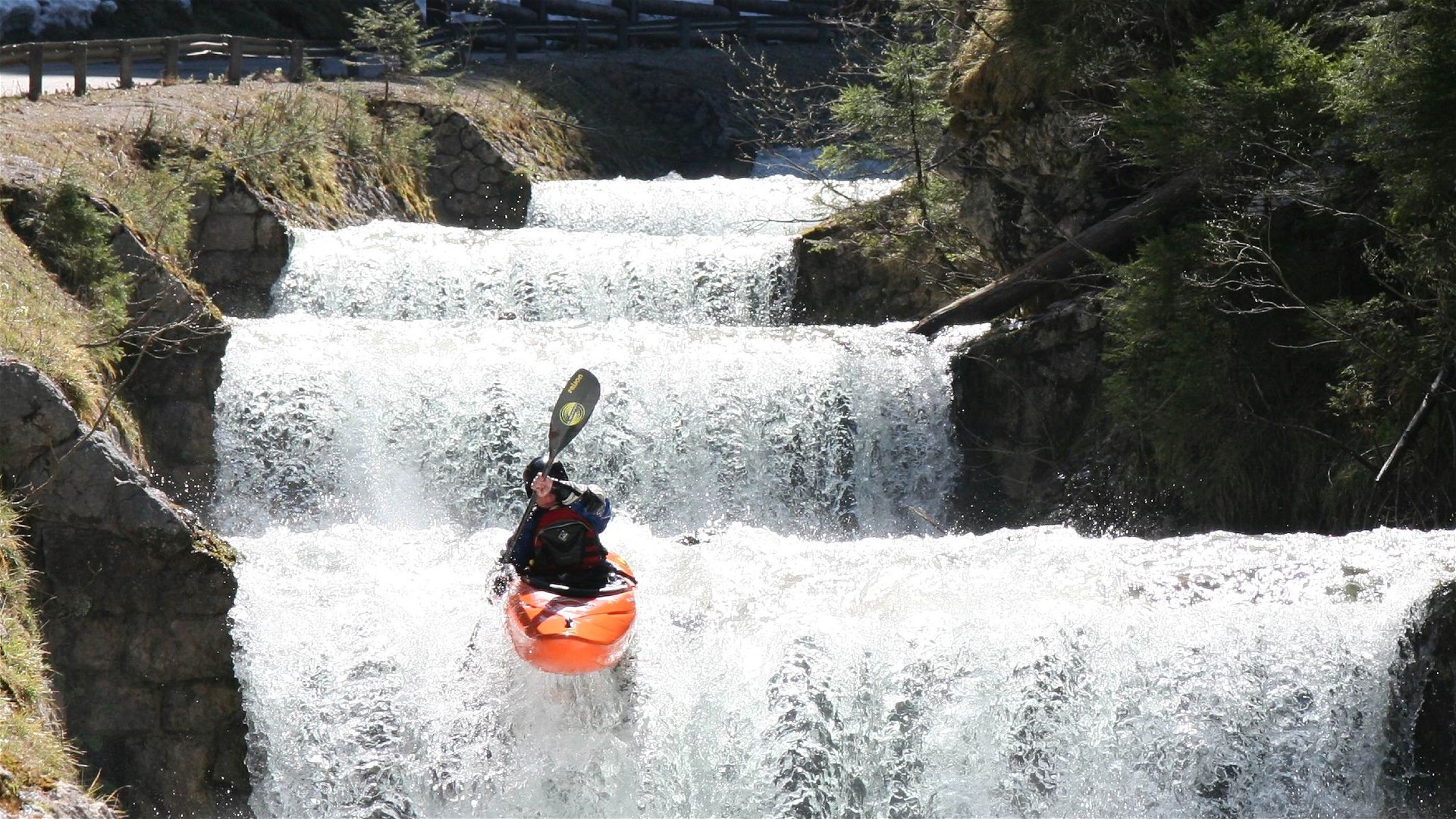 Kajak, Fluss Hinterwildalpenbach, Abschnitt Waldbad - Salza oberer Teil 