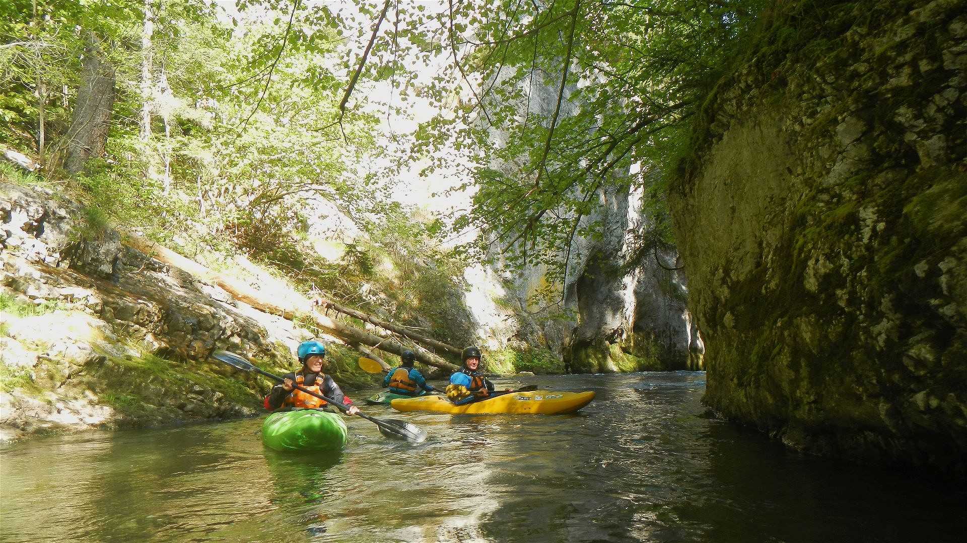 Kajak, Fluss Hornád, Abschnitt Hrabušice - Smižany 12km Schlucht 🛶 Tom R., Franz H., Patricia K.