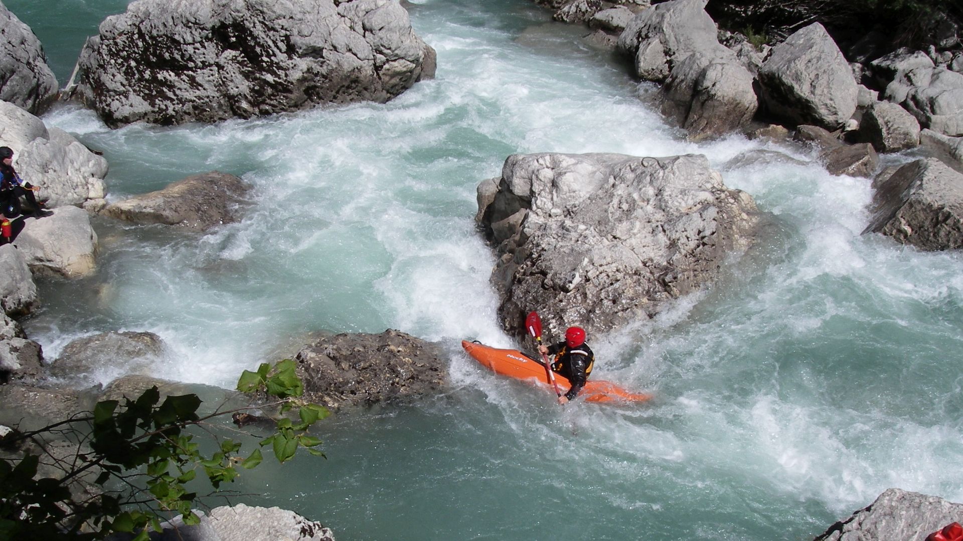 Kajak, Fluss Verdon, Abschnitt Carajuan - Stausee (Grand Canyon du Verdon) in der Passerelle 🛶 Peter F.