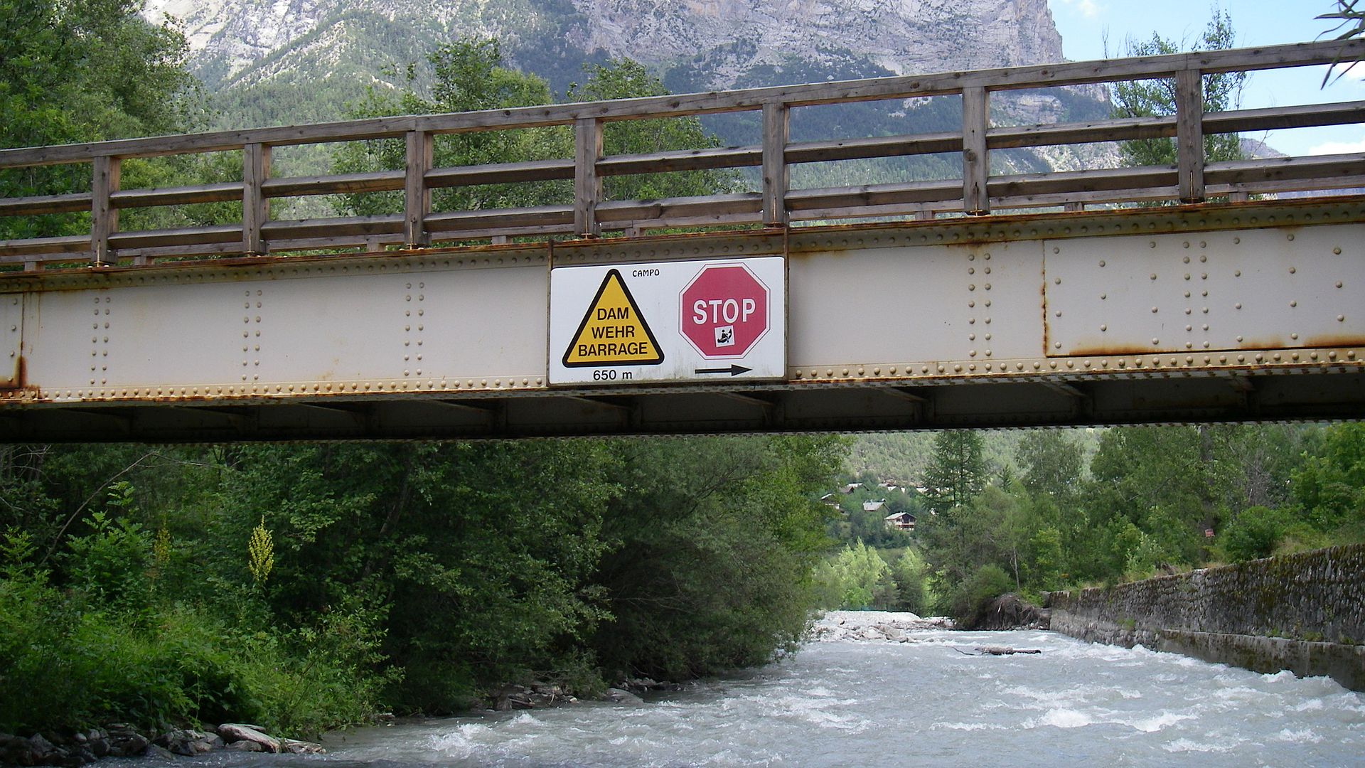 Kajak, Fluss Onde, Abschnitt Brücke - Vallouise Ausstieg bei der Brücke 