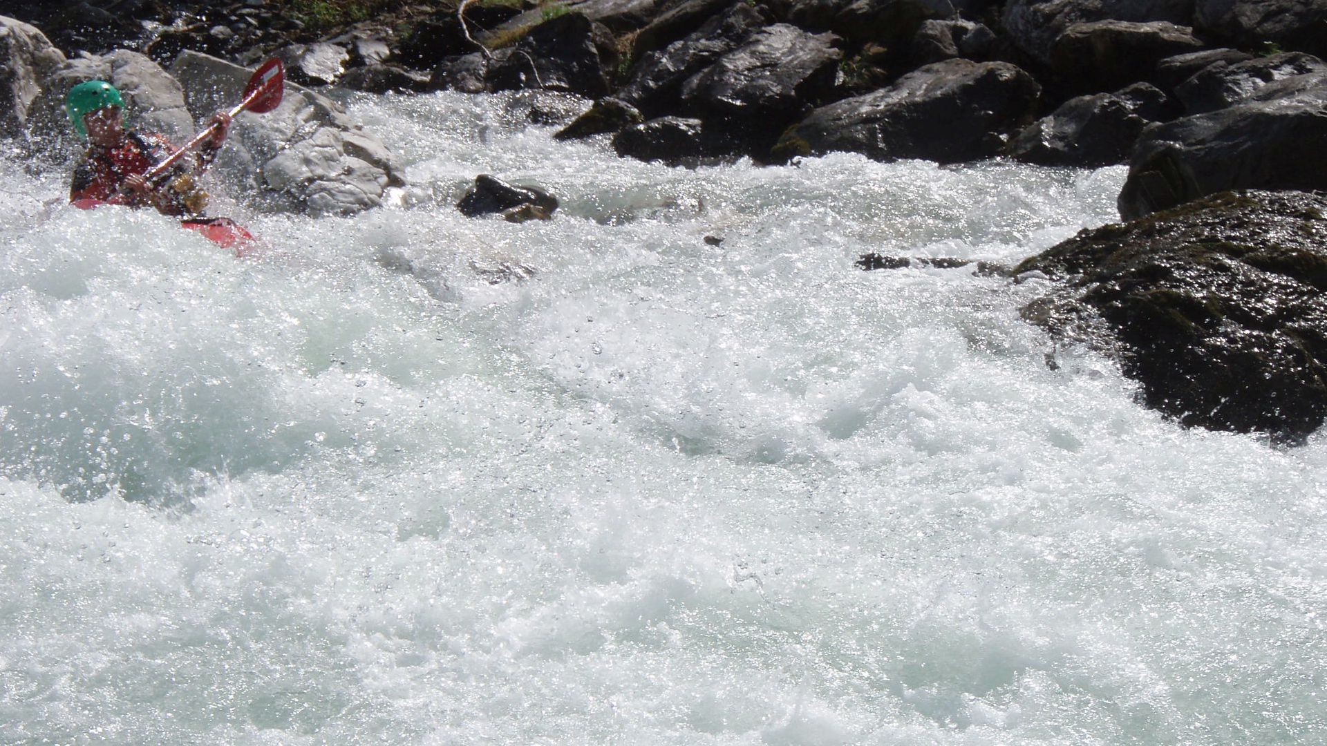 Kajak, Fluss Isère, Abschnitt Bourg-St. Maurice - Base de Loisirs White Water 🛶 Patrick M.