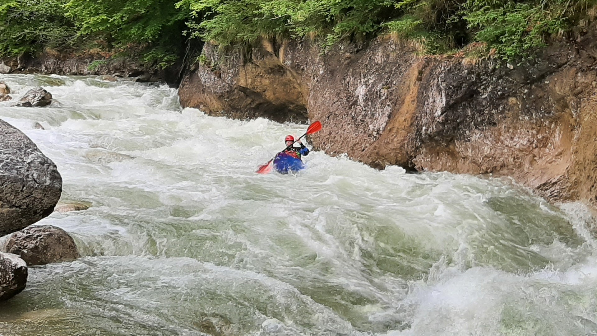 Kajak, Fluss Brandenberger Ache, Abschnitt Unterlauf (Saugraben) Saugraben 