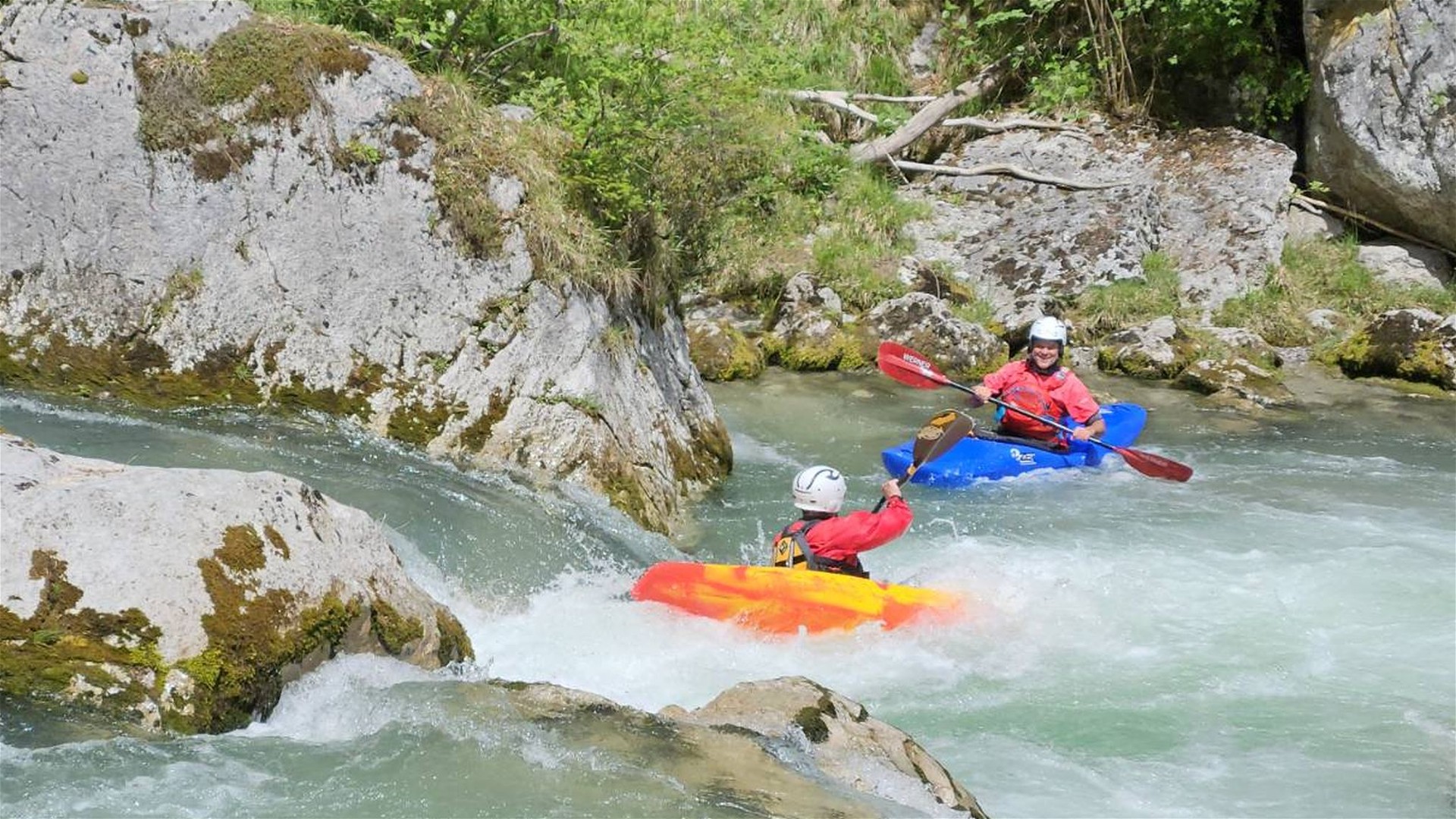 Kajak, Fluss Loisach, Abschnitt Gschwandsteg - Zielhaus (Griesenschlucht) nach dem Dom 