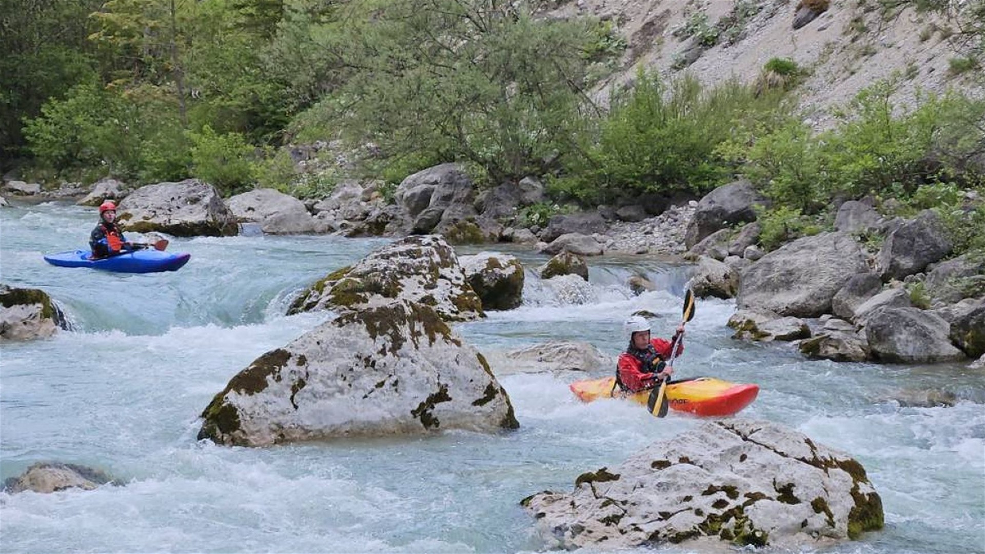 Kajak, Fluss Loisach, Abschnitt Gschwandsteg - Zielhaus (Griesenschlucht) unterer Teil 