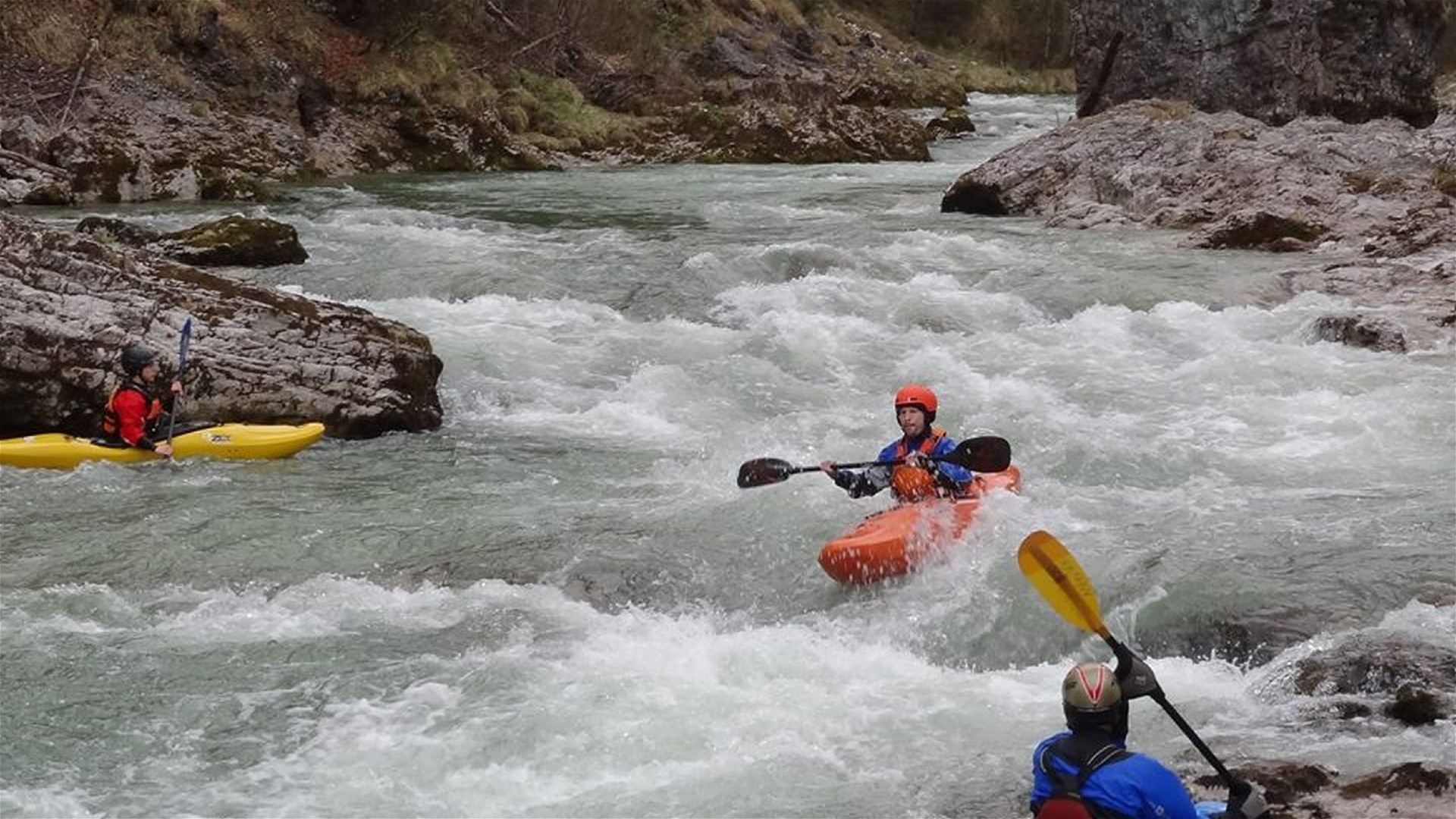 Kajak, Fluss Steyr, Abschnitt Stromboding - Elisabethsee (Obere Steyr) nach dem Dirnbacher Rechen 