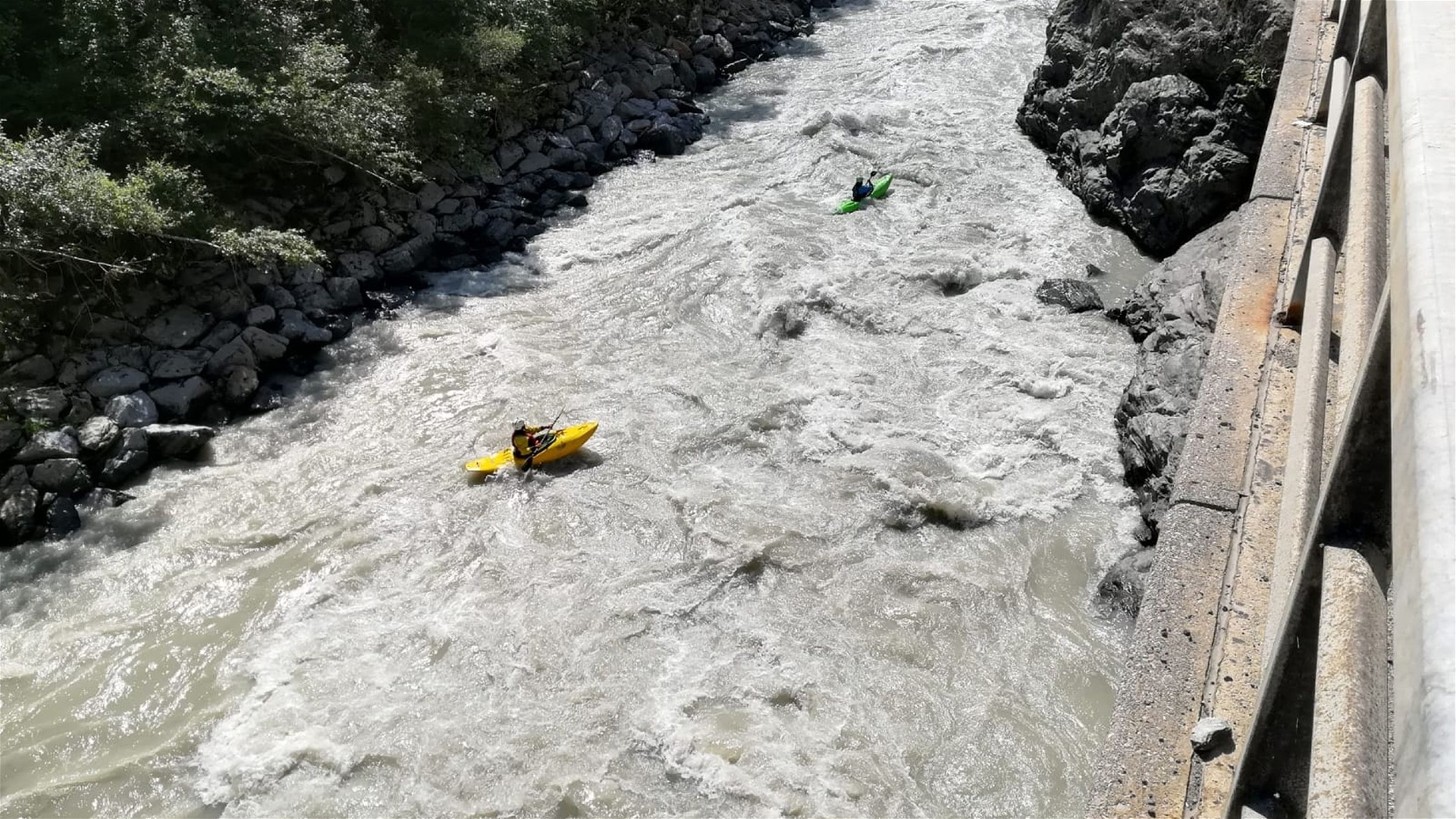Kajak, Fluss Inn, Abschnitt Fließ - Landeck (Landecker Schlucht) oberhalb Nesselgarten 