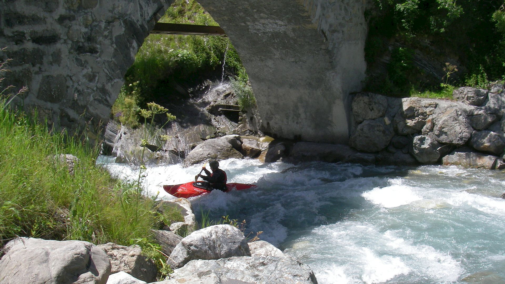 Kajak, Fluss Romanche, Abschnitt La Grave - Staumauer die Steinbrücke 🛶 Günther R.
