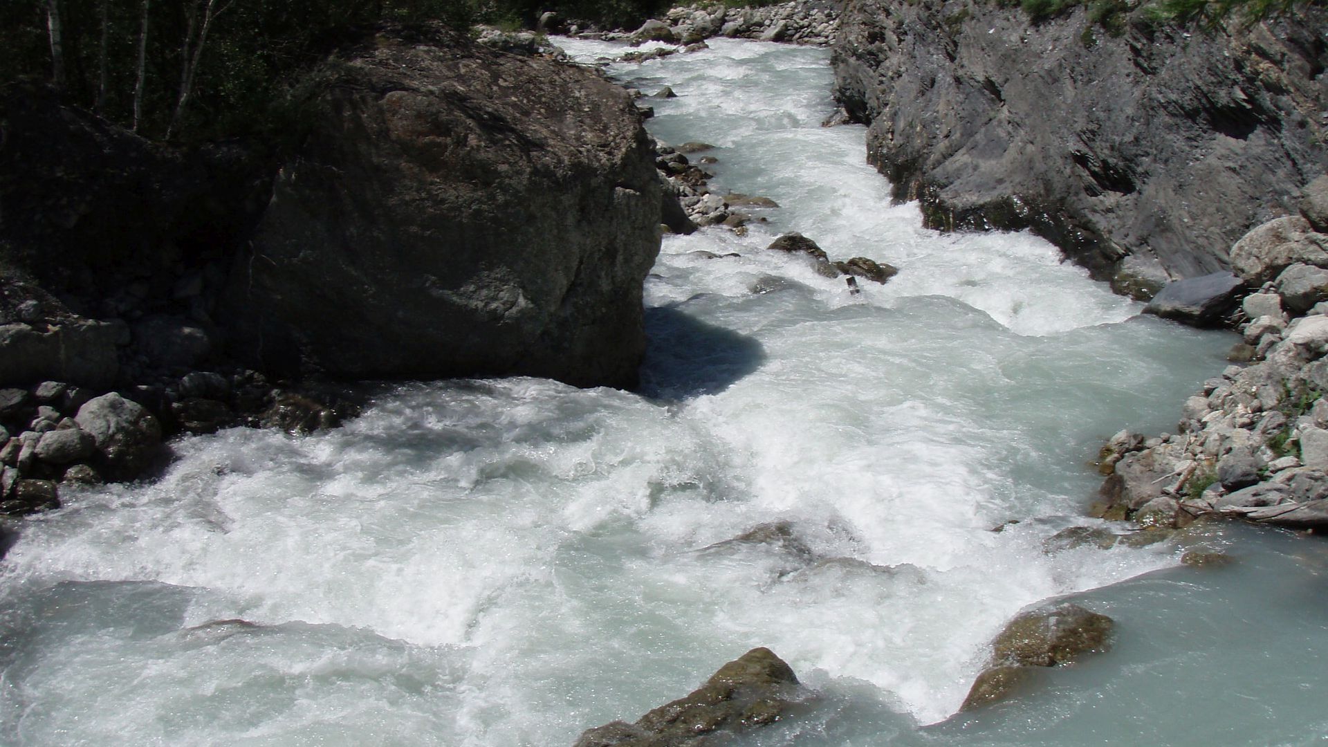 Kajak, Fluss Romanche, Abschnitt La Grave - Staumauer der unsaubere Katarakt 