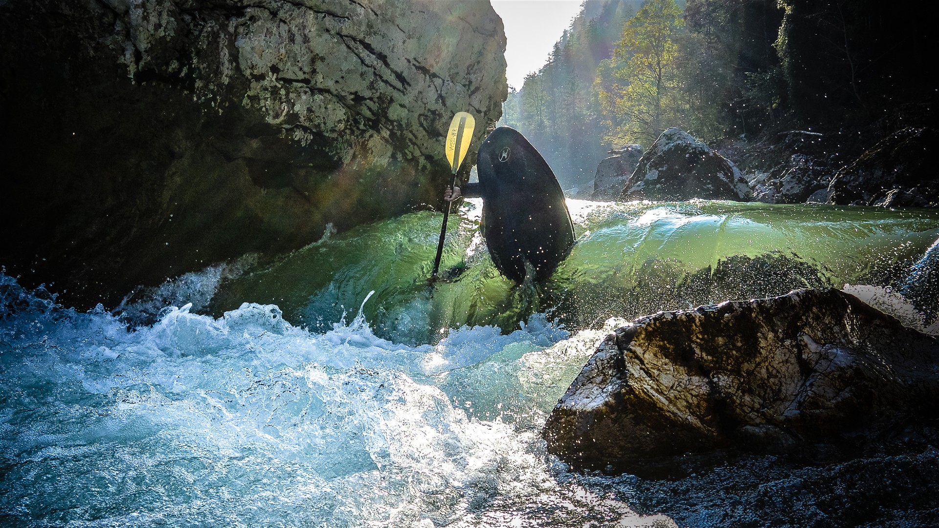 Kajak, Fluss Enns, Abschnitt Kummerbrücke Ennstalhupfer 