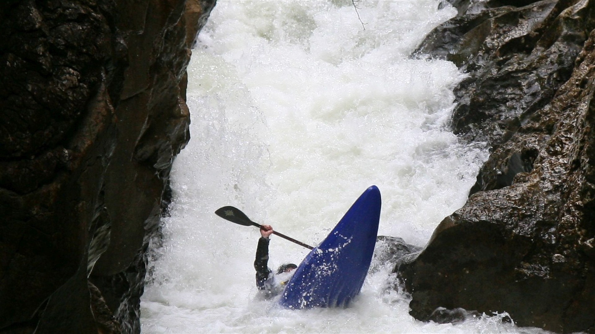 Kajak, Fluss Rettenbach, Abschnitt Standardstrecke Wasserfall in der Klamm 