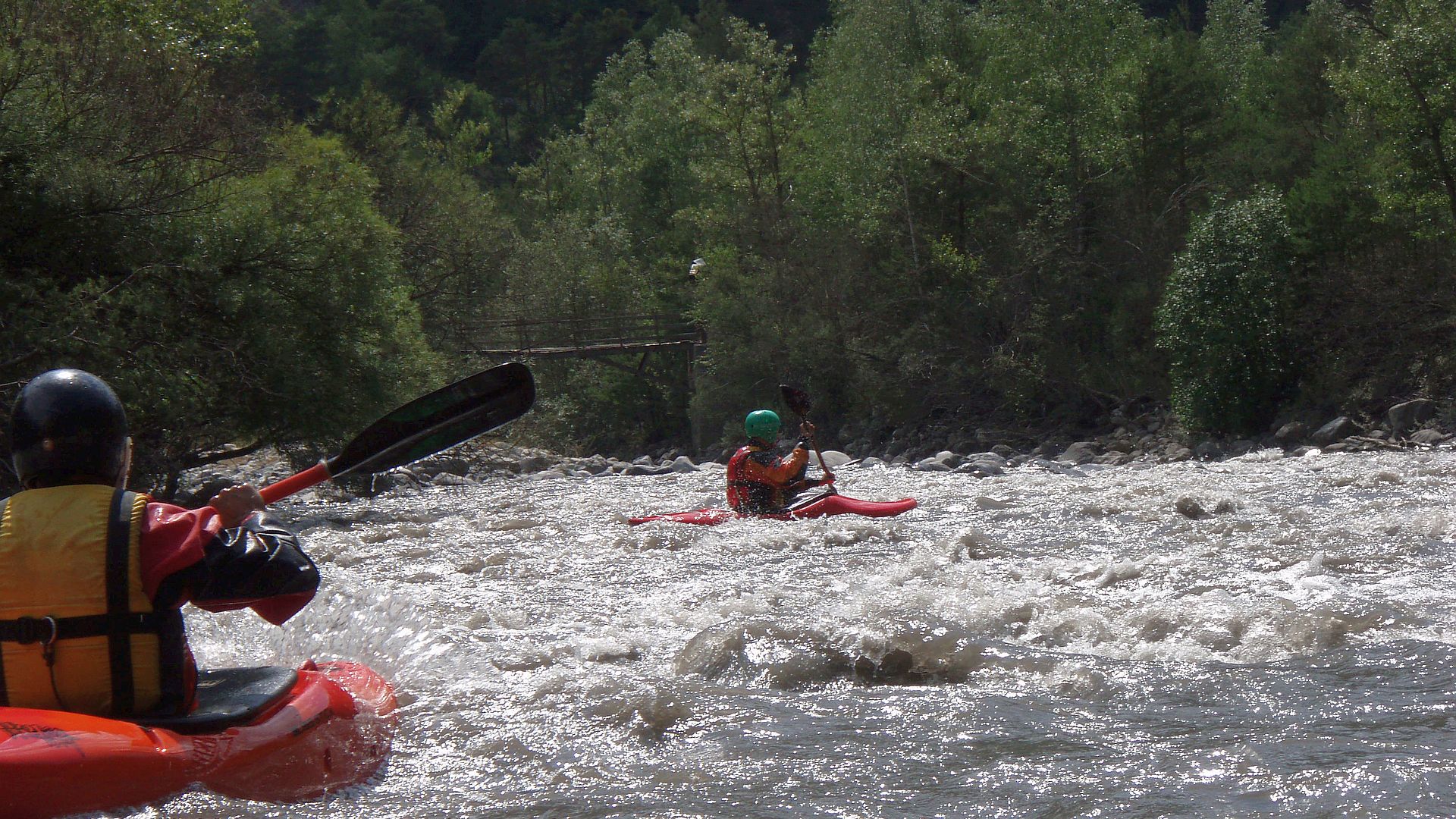 Kajak, Fluss Ubaye, Abschnitt Le Martinet - Le Lauzet stetes Gefälle 🛶 Patrick M., Walter P.