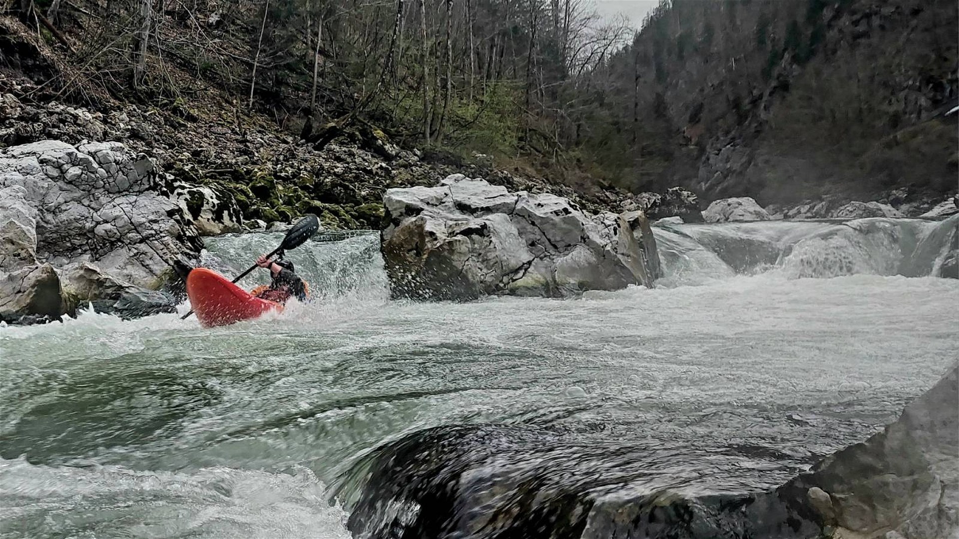 Kajak, Fluss Enns, Abschnitt Kummerbrücke letzte Stellen auf der Kummerbrücke 