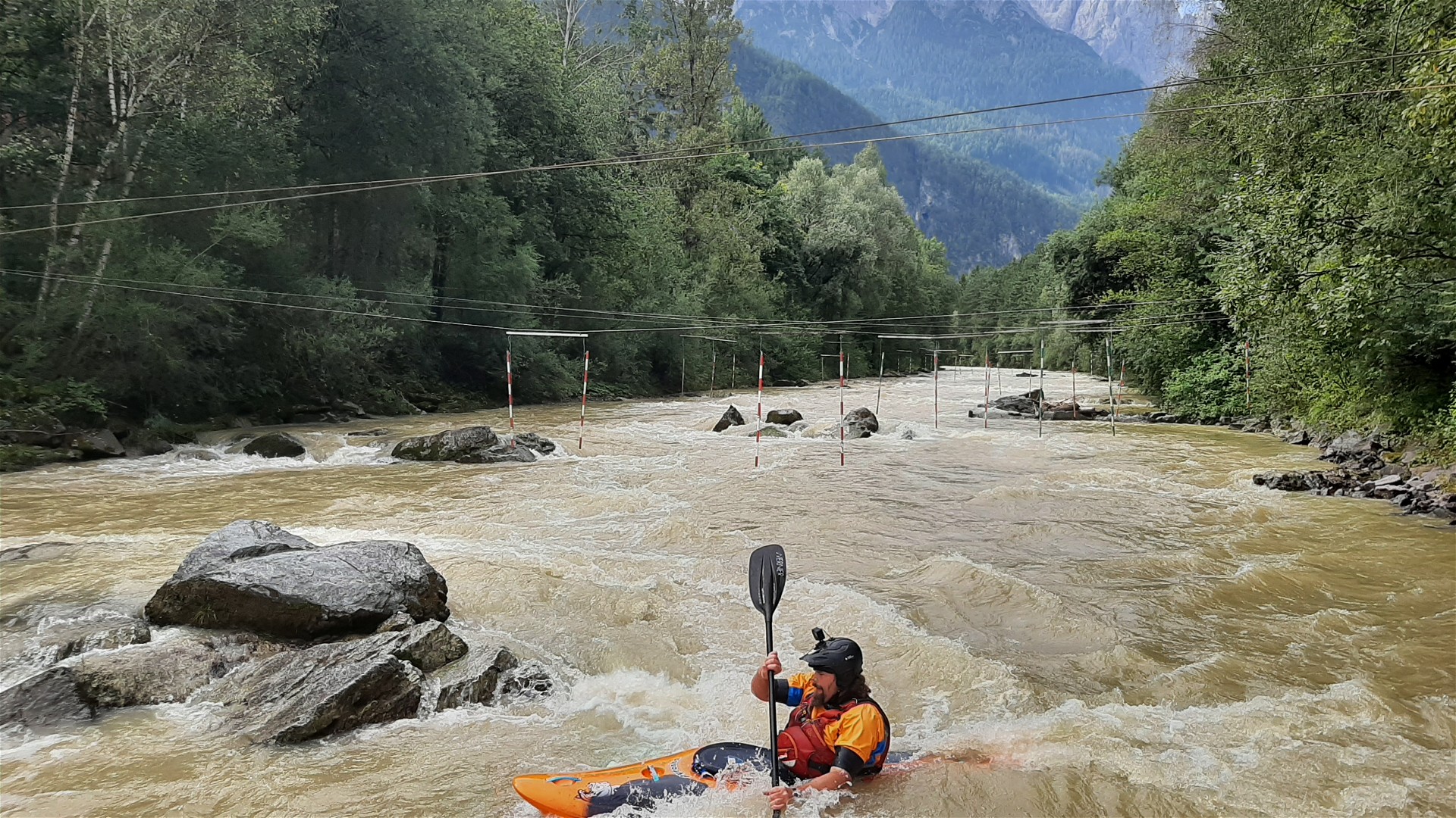 Kajak, Fluss Drau, Abschnitt Amlach - Lienz (Slalomstrecke) Slalomstrecke 