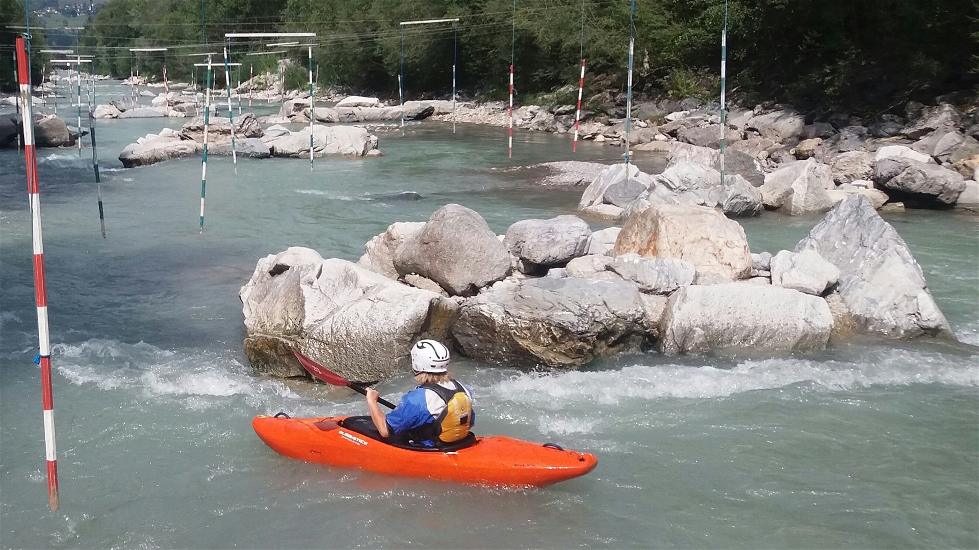 Kajak, Fluss Drau, Abschnitt Amlach - Lienz (Slalomstrecke) Slalomstrecke 