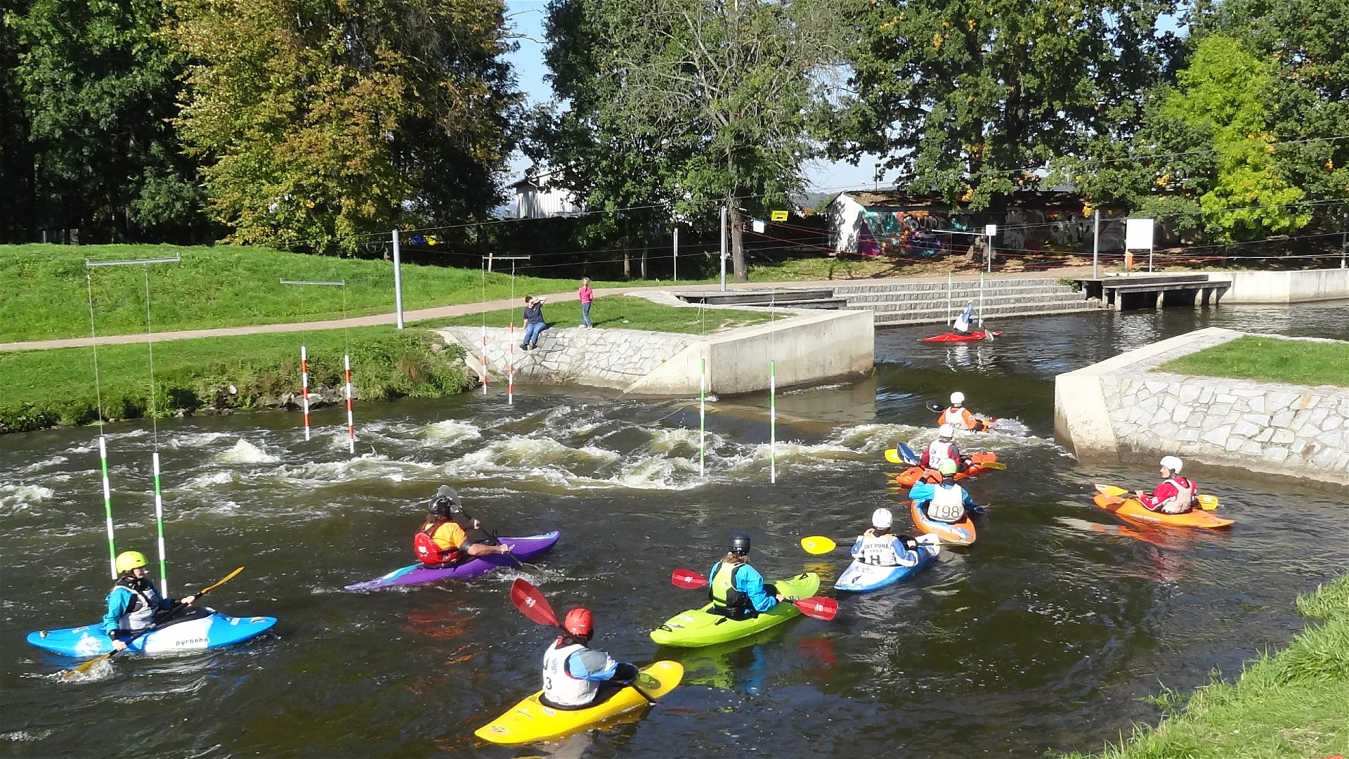 Kajak, Fluss Moldau (Vltava), Abschnitt WW-Kanal Budweis Ceske Vrbne Einstieg Budweis 
