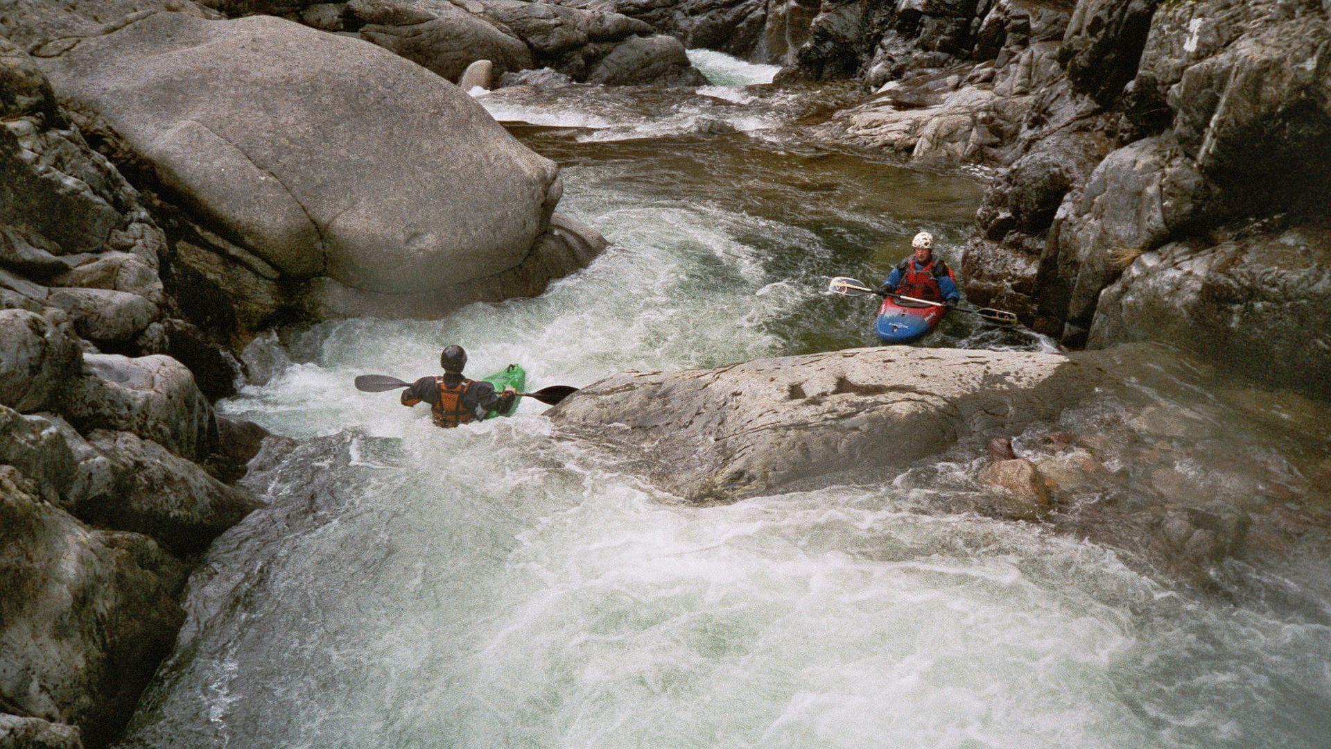 Kajak, Fluss Calasima, Abschnitt Calasima - Golo Mündung Rutschen und Stufen 🛶 Horst K., Sepp G.