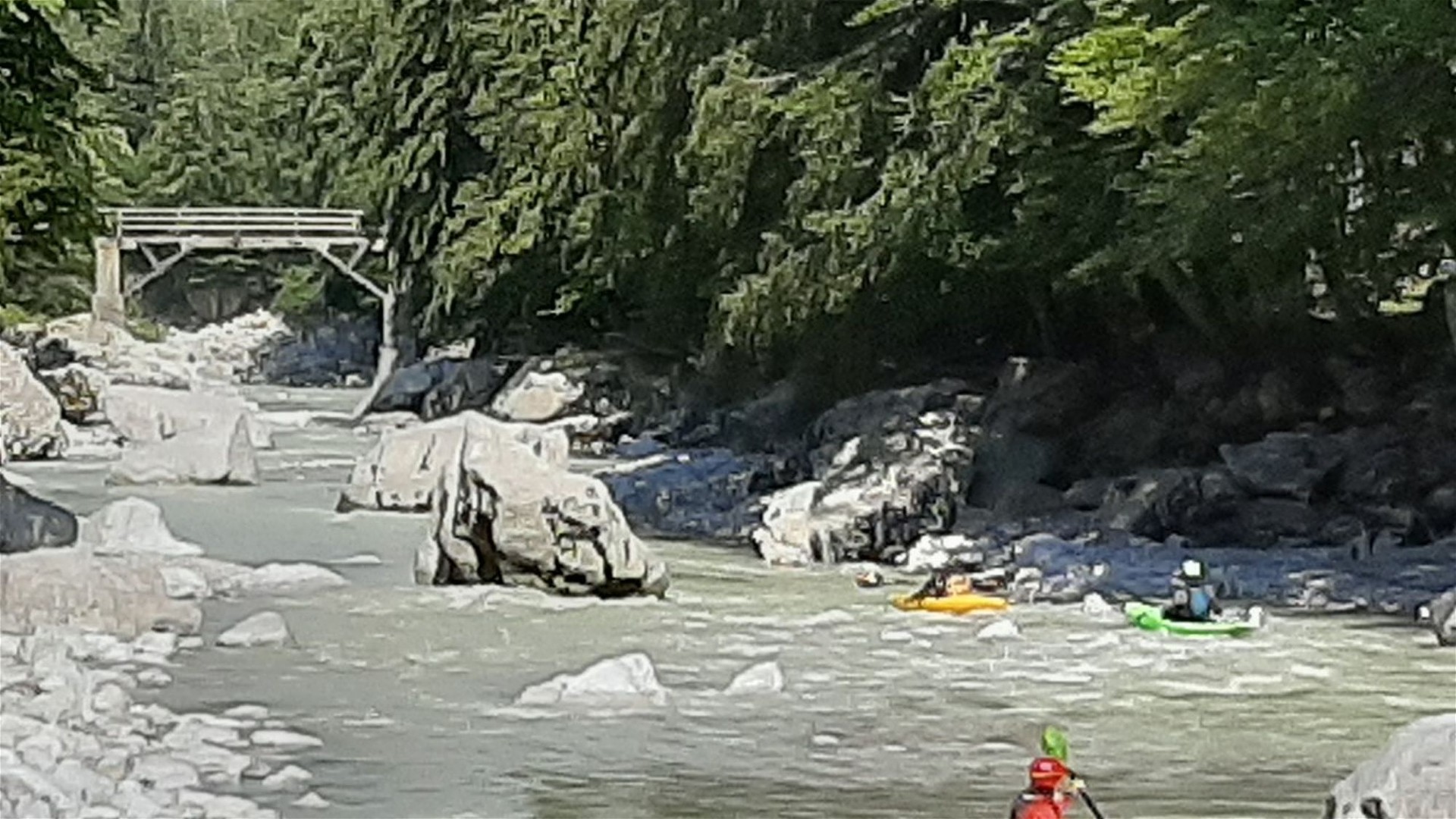 Kajak, Fluss Saalach, Abschnitt Weißbach - Lofer (St. Martin Schlucht) vor St Martin 
