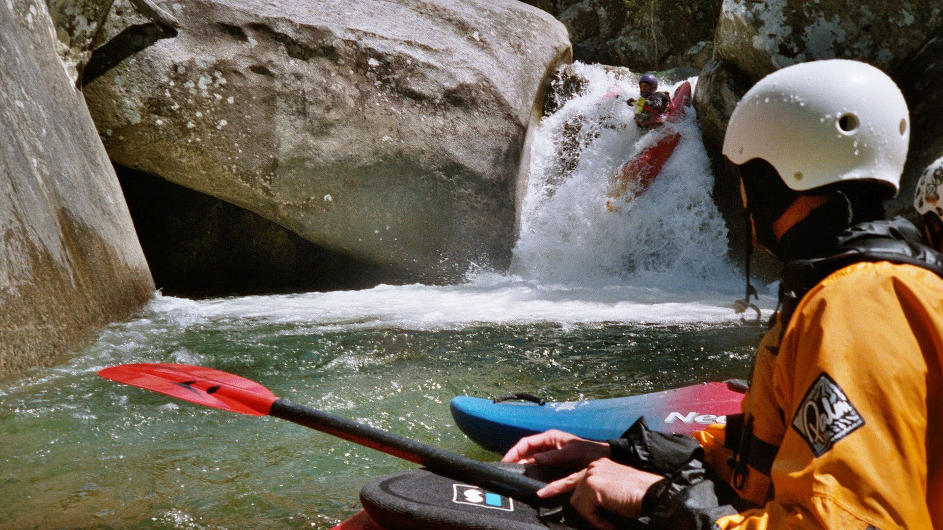 Kajak, Fluss Lizola, Abschnitt Soccia - Guagno les Bains der 3m Fall ums Eck 🛶 Werner R.