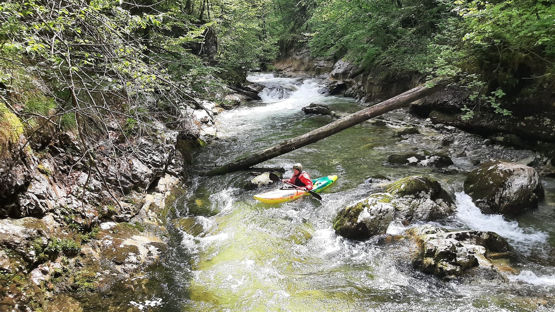 Kajak, Fluss Rettenbach, Abschnitt Standardstrecke nach der Pegelbrücke 