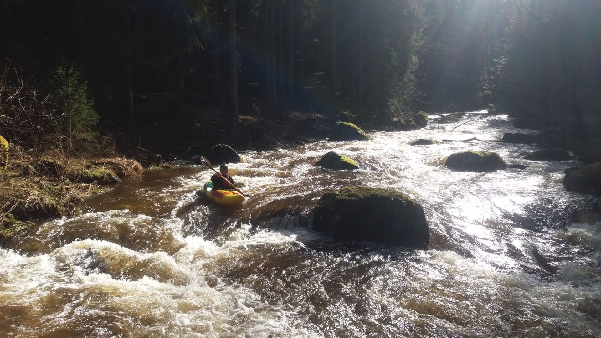 Kajak, Fluss Kleiner Kamp, Abschnitt Wiesmühle - Rapottenstein (Schütt) schönes Wildwasser 