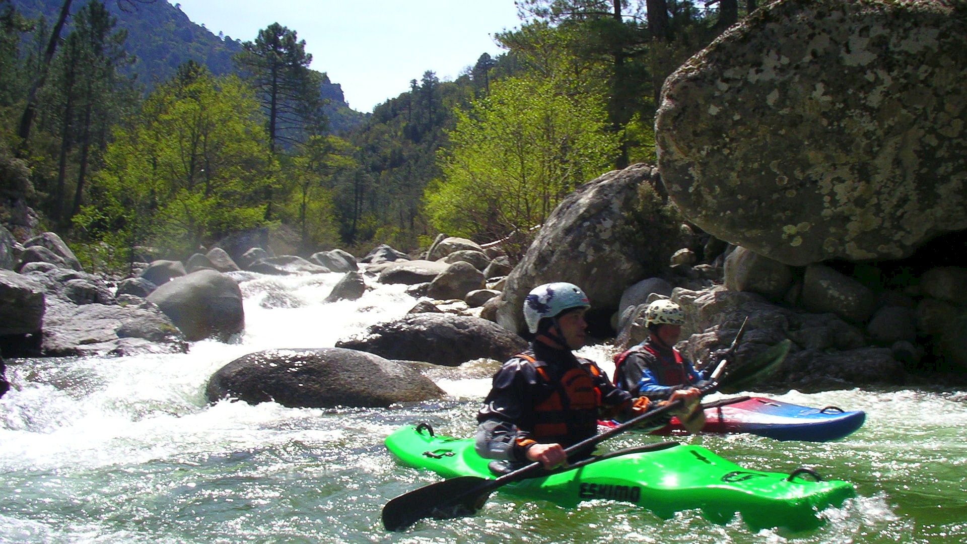 Kajak, Fluss Fium Orbo, Abschnitt Cavo - Erzmine (Oberer Fium Orbo) verblockte stufige Slalomstrecken 🛶 Horst K., Sepp G.