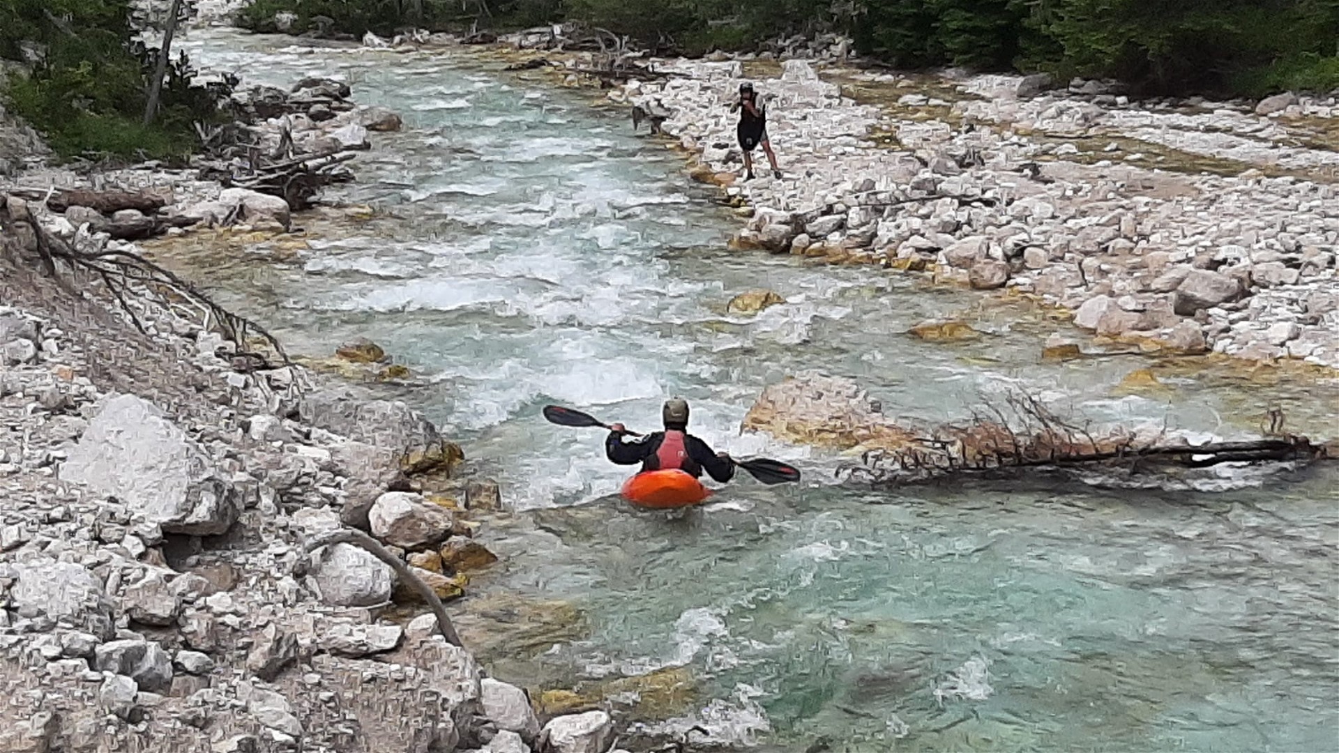 Kajak, Fluss Isar, Abschnitt Hinterautal - Scharnitz (Oberlauf) obere Isar 