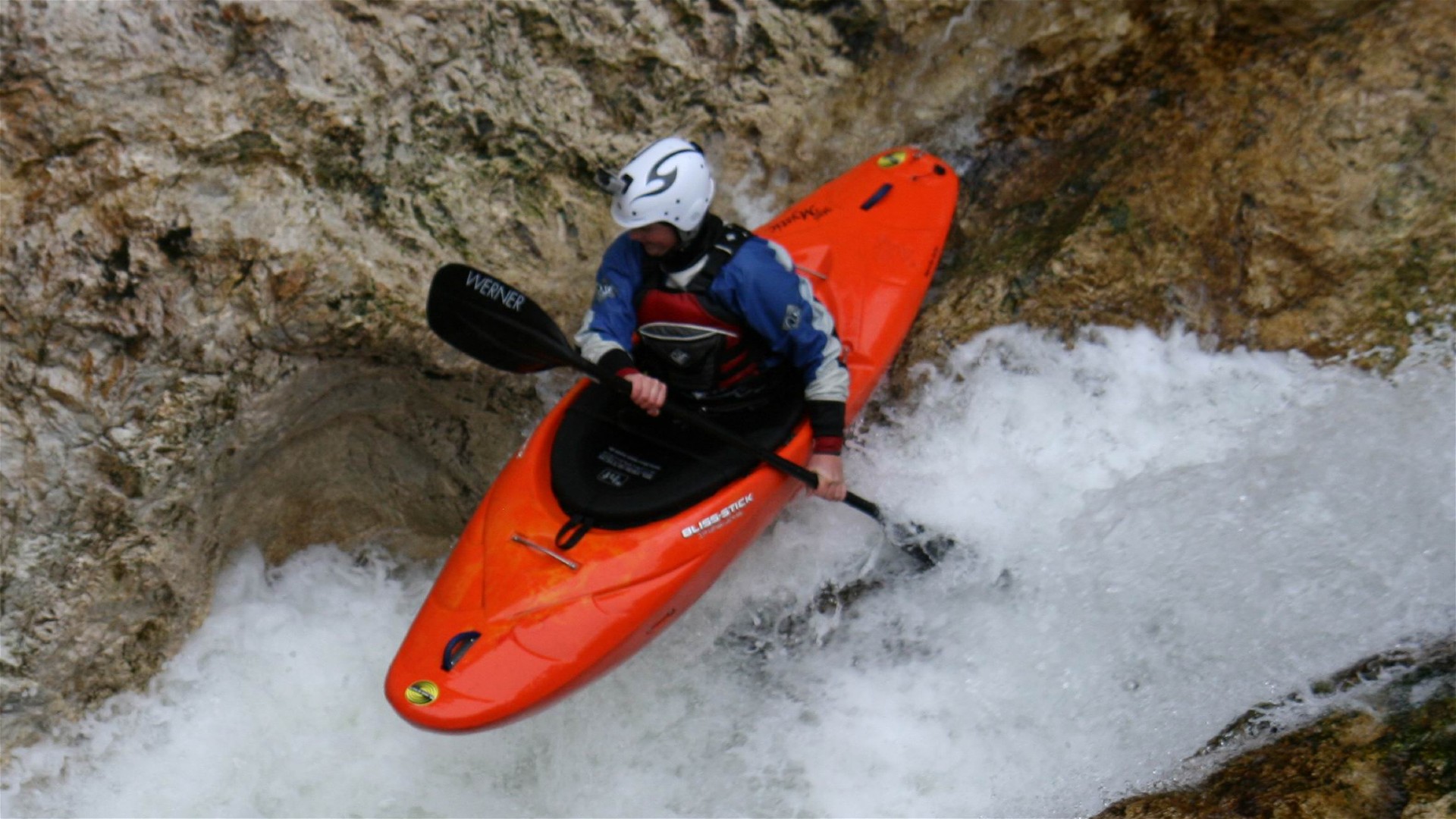 Kajak, Fluss Mitterweißenbach, Abschnitt Mitterweißenbach Höllbachfall - Klamm ober Einstieg 