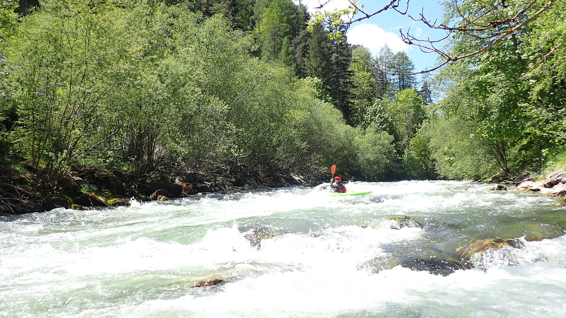 Kajak, Fluss Enns, Abschnitt Mandling - Schladming flotte Schwälle 🛶 Michael G.