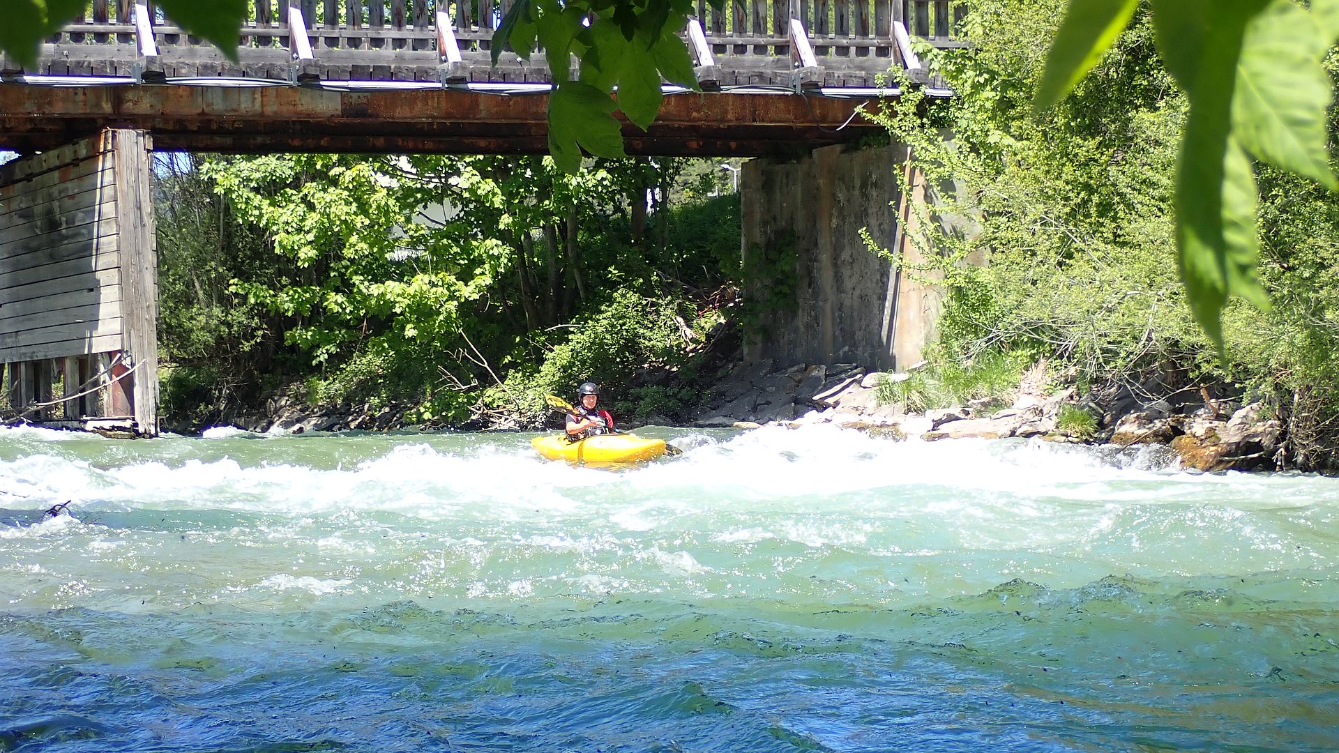 Kajak, Fluss Enns, Abschnitt Mandling - Schladming kleine Stufen 🛶 Franz H.