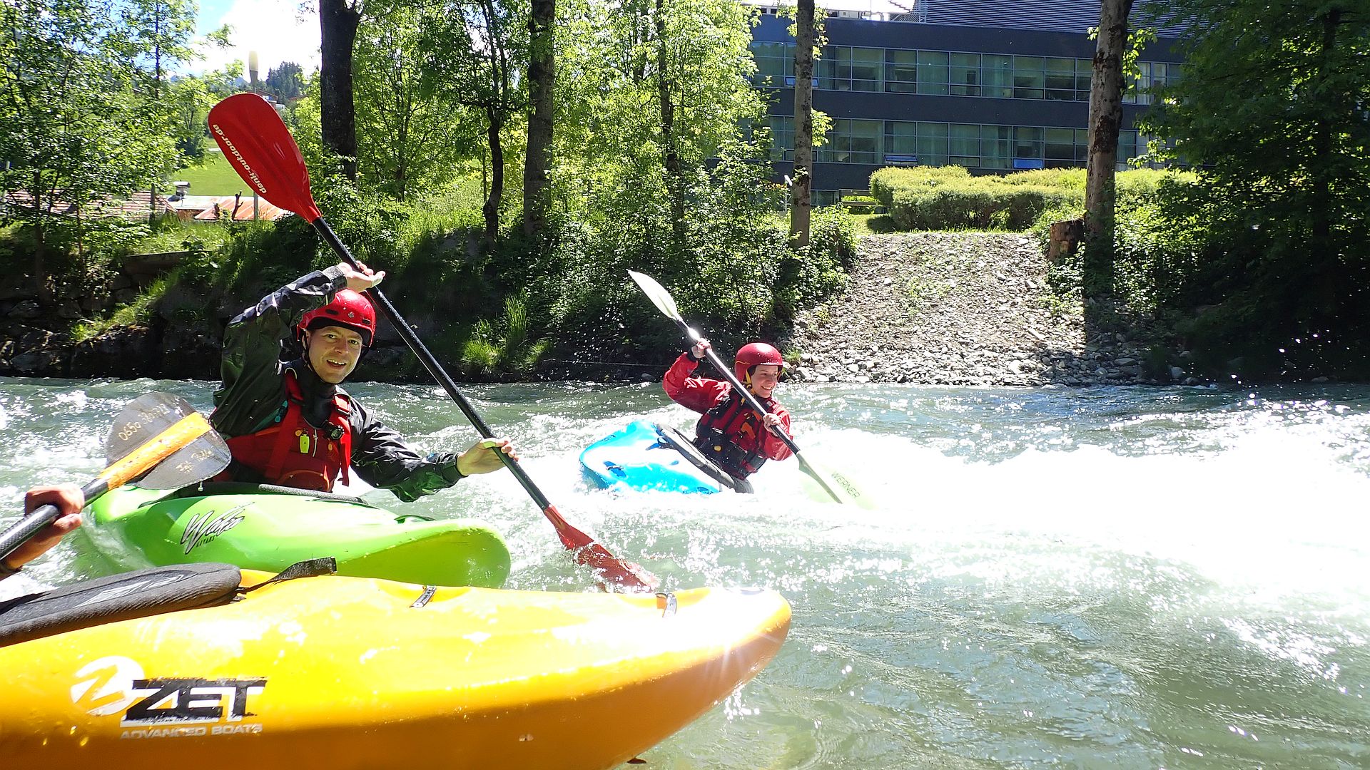Kajak, Fluss Enns, Abschnitt Mandling - Schladming etliche Kehrwässer 🛶 Michael G., Sandra R.