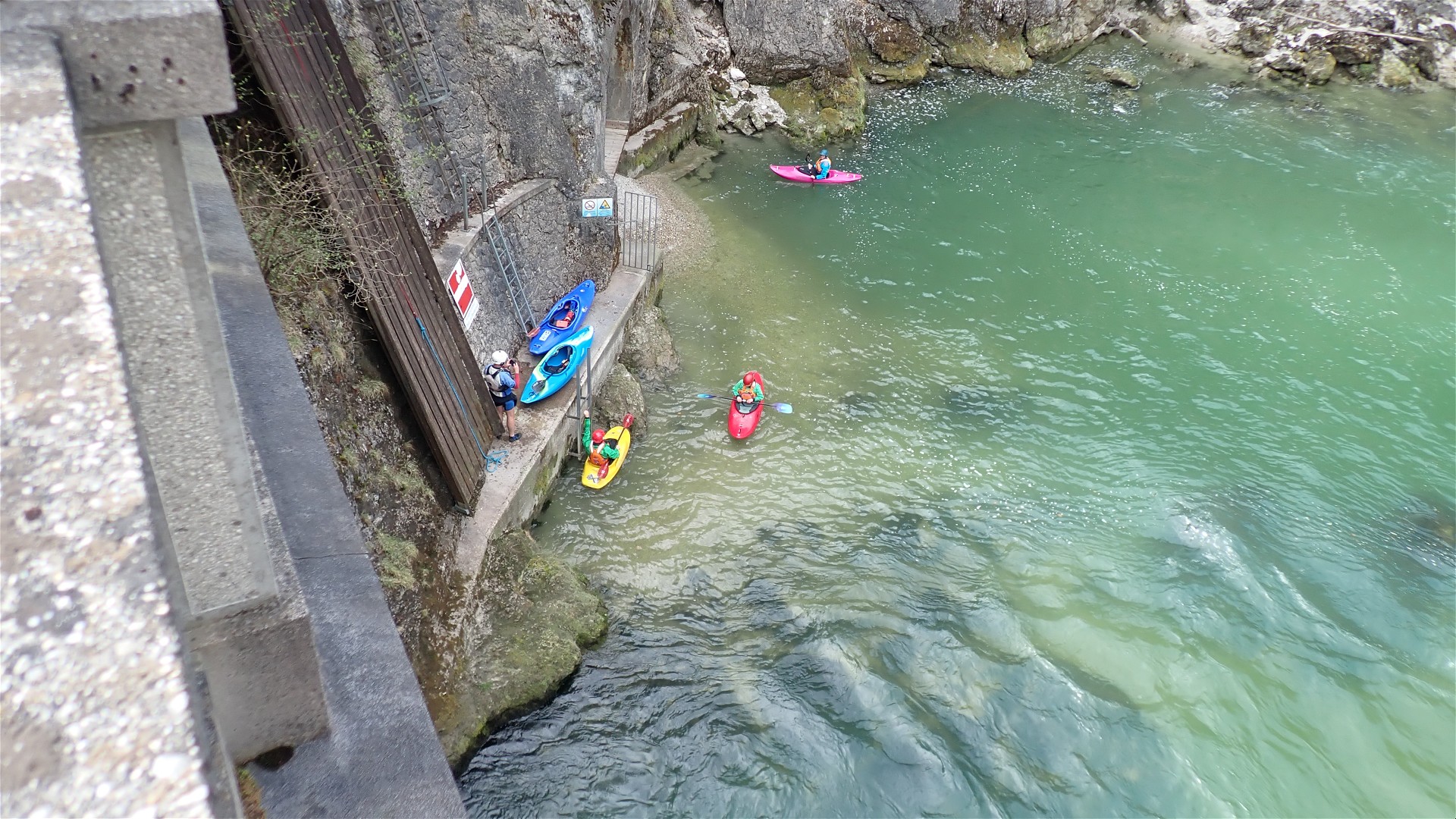 Kajak, Fluss Steyr, Abschnitt Klaus - Agonitz Umtragung KW Steyrdurchbruch 