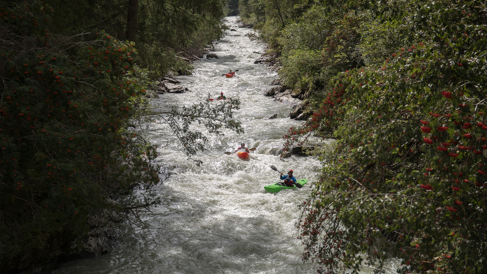 Kajak, Fluss Isel, Abschnitt Hinterbichl - Bobojach (Hintere Isel) kurze Schlucht 
